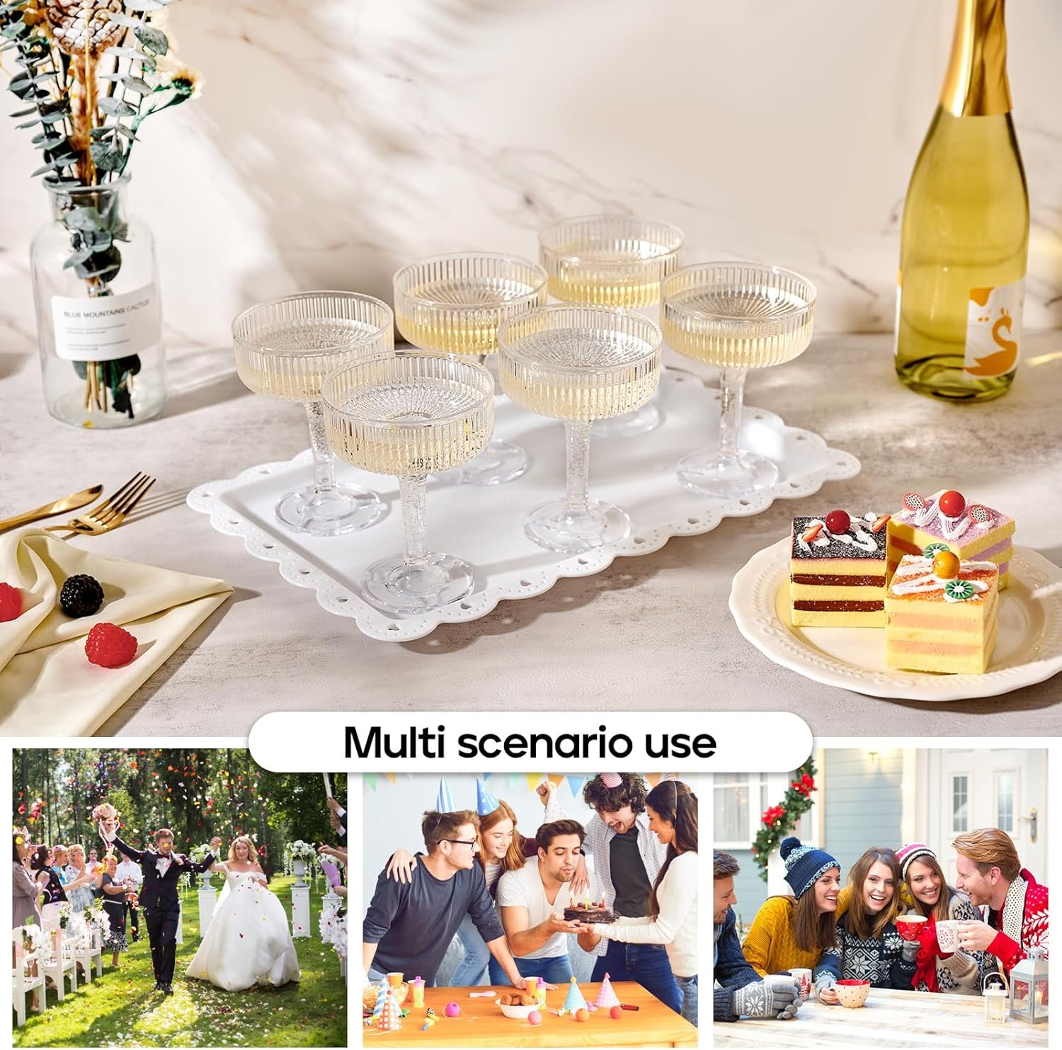 Wholesale 20 Pack 7oz Unbreakable Clear Plastic Champagne Coupe Tower Acrylic Cocktail Martini Glasses for Wedding Birthday Party Bar Supplier Wholesale 20 Pack 7oz Unbreakable Clear Plastic Champagne Coupe Tower Acrylic Cocktail Martini Glasses for Wedding Birthday Party Bar Supplier