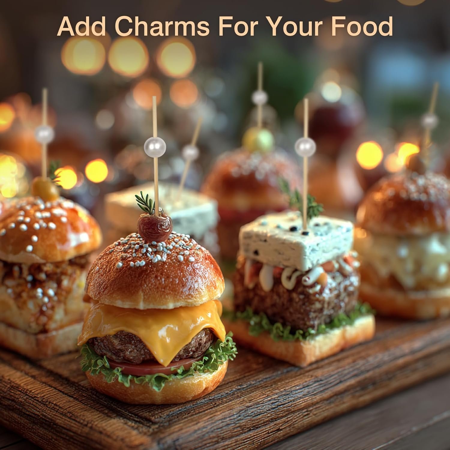 Wholesale 200 White Pearl Fancy Cocktail Picks 4.7 Inch Long Bamboo Toothpicks Skewers for Appetizers Drinks Fruit Food Wedding Party Decor Charcuterie Accessories Supplier