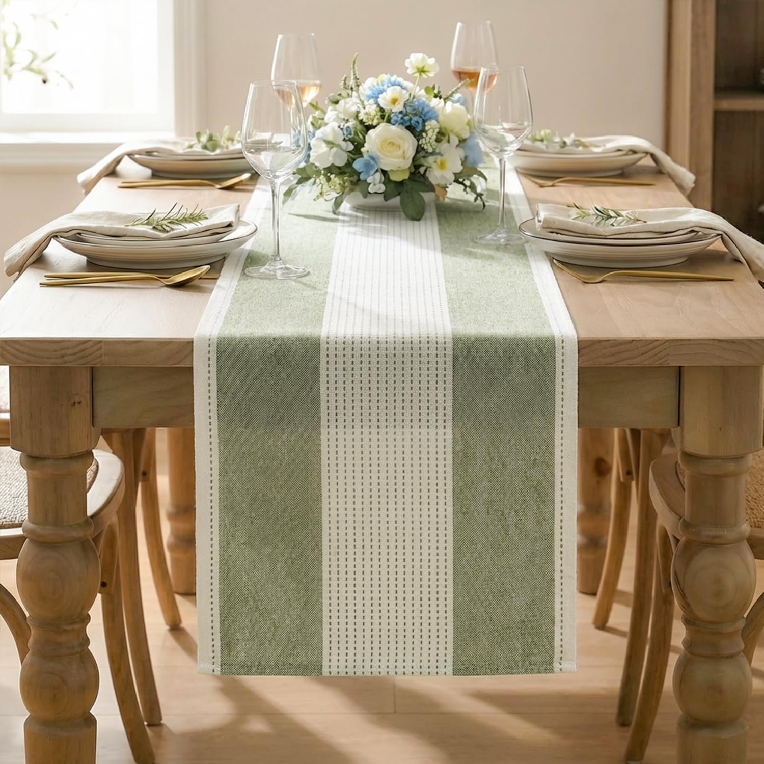 Wholesale 13x72 Inch Sage Green Farmhouse Rustic Table Runner Seasonal Fabric Kitchen Dining Holiday Wedding Decor for Home Party Indoor Supplier Wholesale 13x72 Inch Sage Green Farmhouse Rustic Table Runner Seasonal Fabric Kitchen Dining Holiday Wedding Decor for Home Party Indoor Supplier