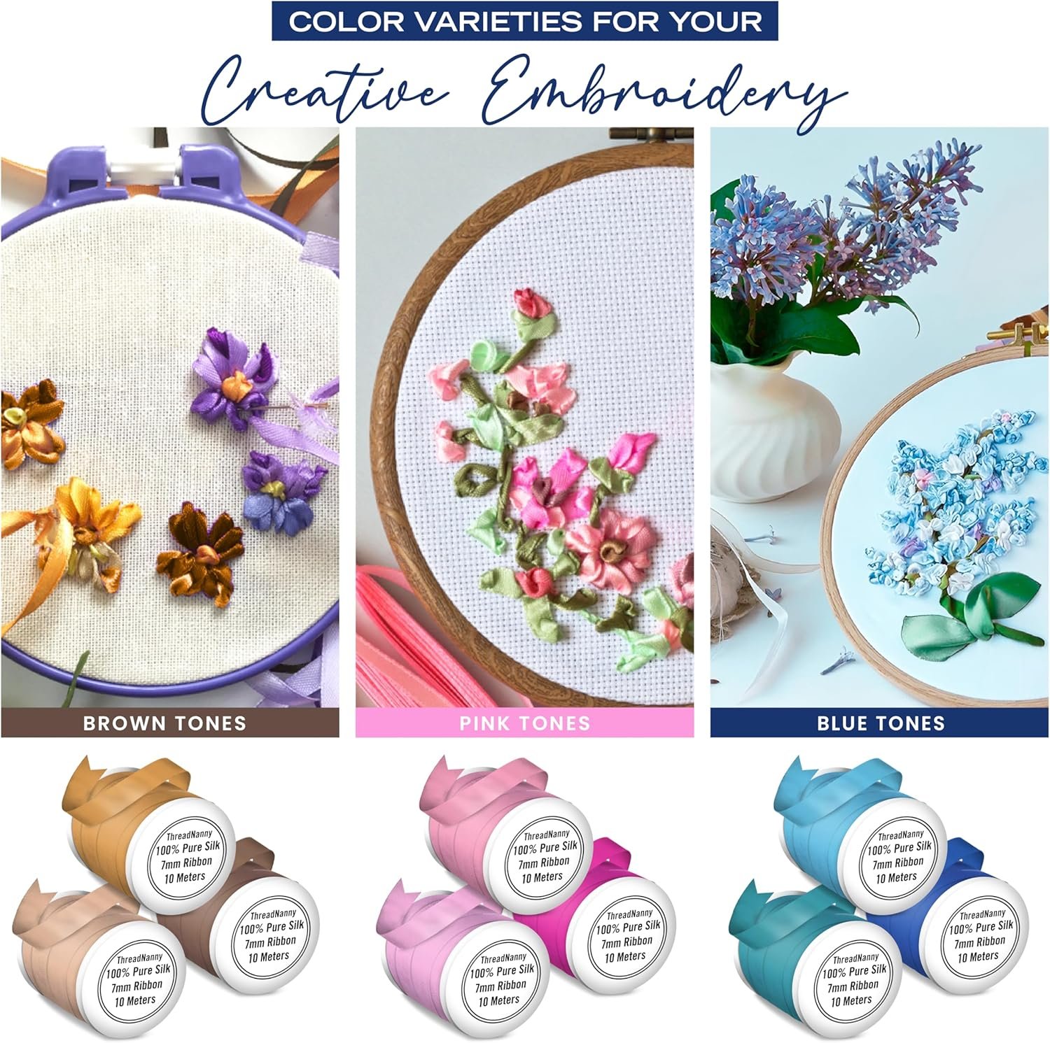 Wholesale 7mm 6 Spools 100% Pure Silk Ribbons Brown Tones 60 MTS x 7mm Supplier Wholesale 7mm 6 Spools 100% Pure Silk Ribbons Brown Tones 60 MTS x 7mm Supplier