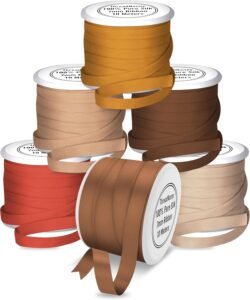 New 7mm Size ThreadNanny 6 Spools of 100% Pure Silk Ribbons - Brown Tones - 60 MTS x 7mm