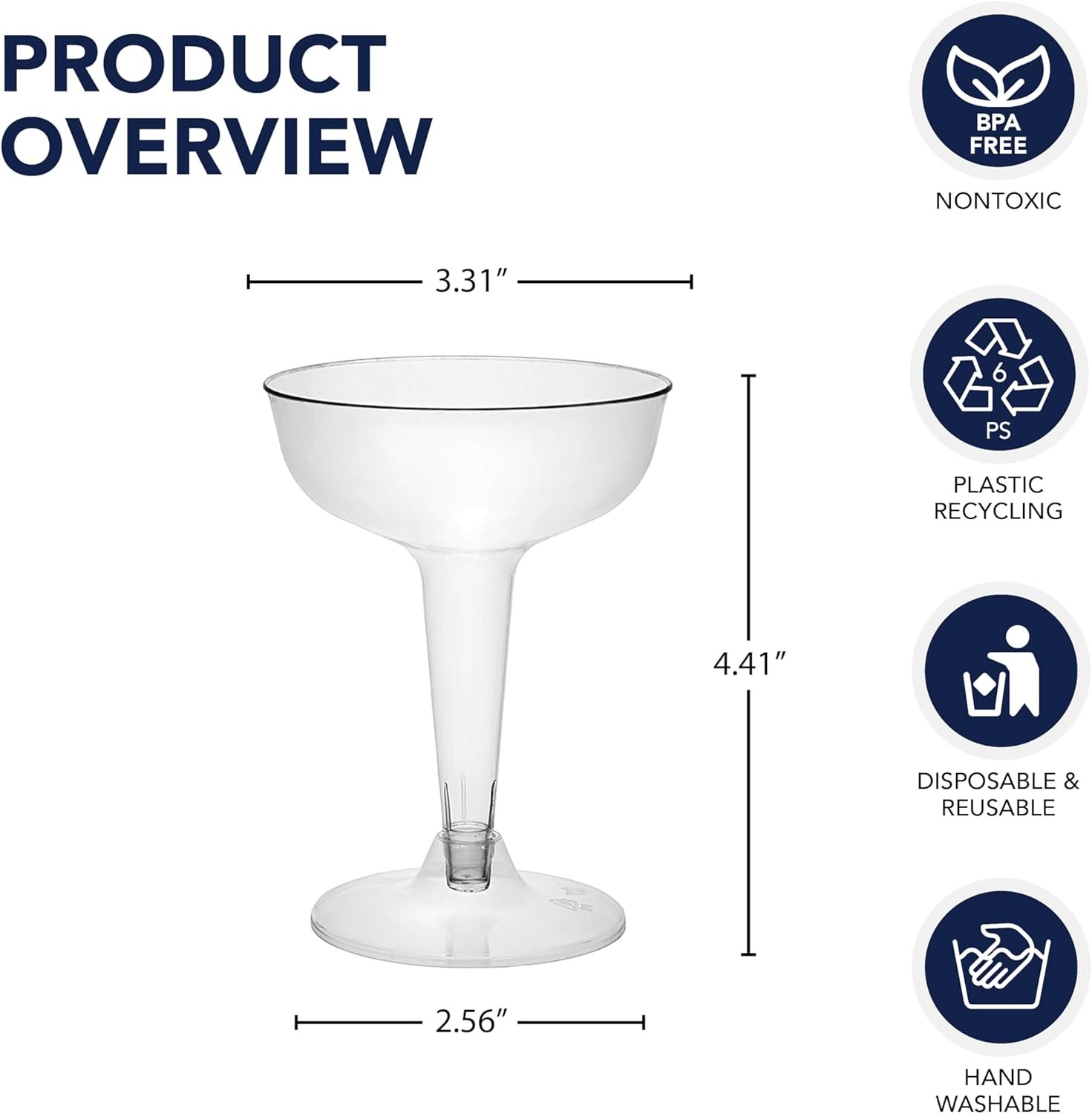 Wholesale 4-Ounce Hard Plastic Two-Piece Clear Champagne Glasses 40 Count Supplier