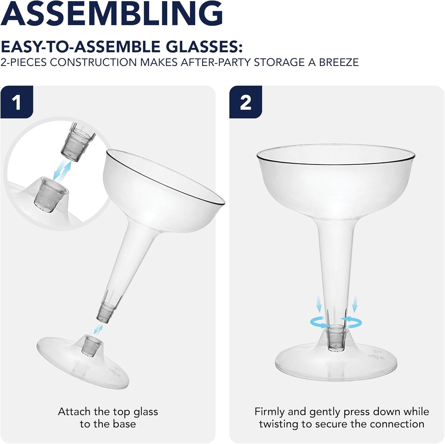 Wholesale 4-Ounce Hard Plastic Two-Piece Clear Champagne Glasses 40 Count Supplier