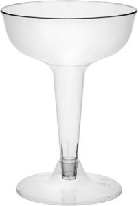 Party Essentials CHAMP4-10/40 Hard Plastic Two Piece 4-Ounce Champagne Glasses, Clear Champagne Glasses, 40 Count (Pack of 1)
