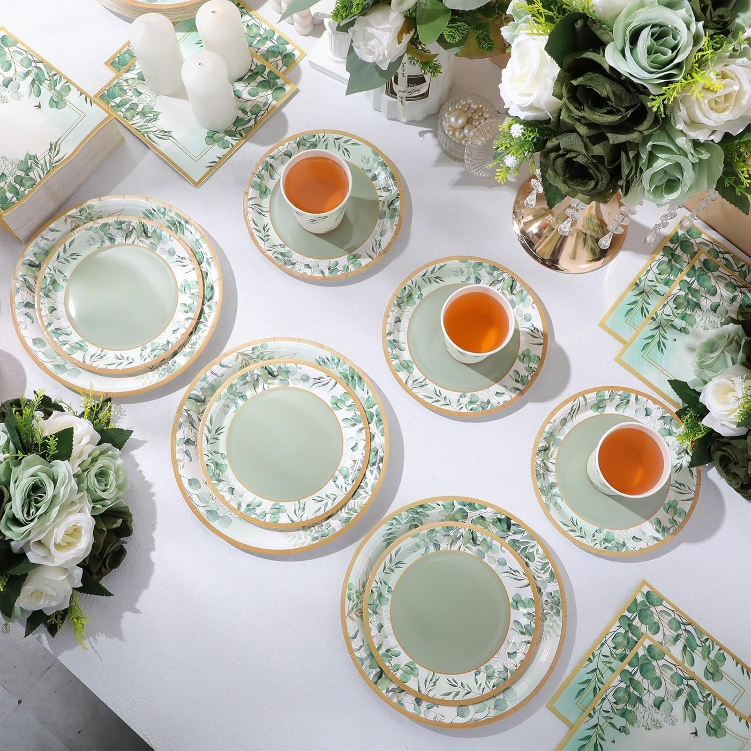 Wholesale 250 Pcs Sage Party Disposable Tableware Set Paper Plates Napkins Cups for Tea Party Theme Birthday Bridal Baby Shower Wedding Dinnerware Serves 50 Supplier Wholesale 250 Pcs Sage Party Disposable Tableware Set Paper Plates Napkins Cups for Tea Party Theme Birthday Bridal Baby Shower Wedding Dinnerware Serves 50 Supplier