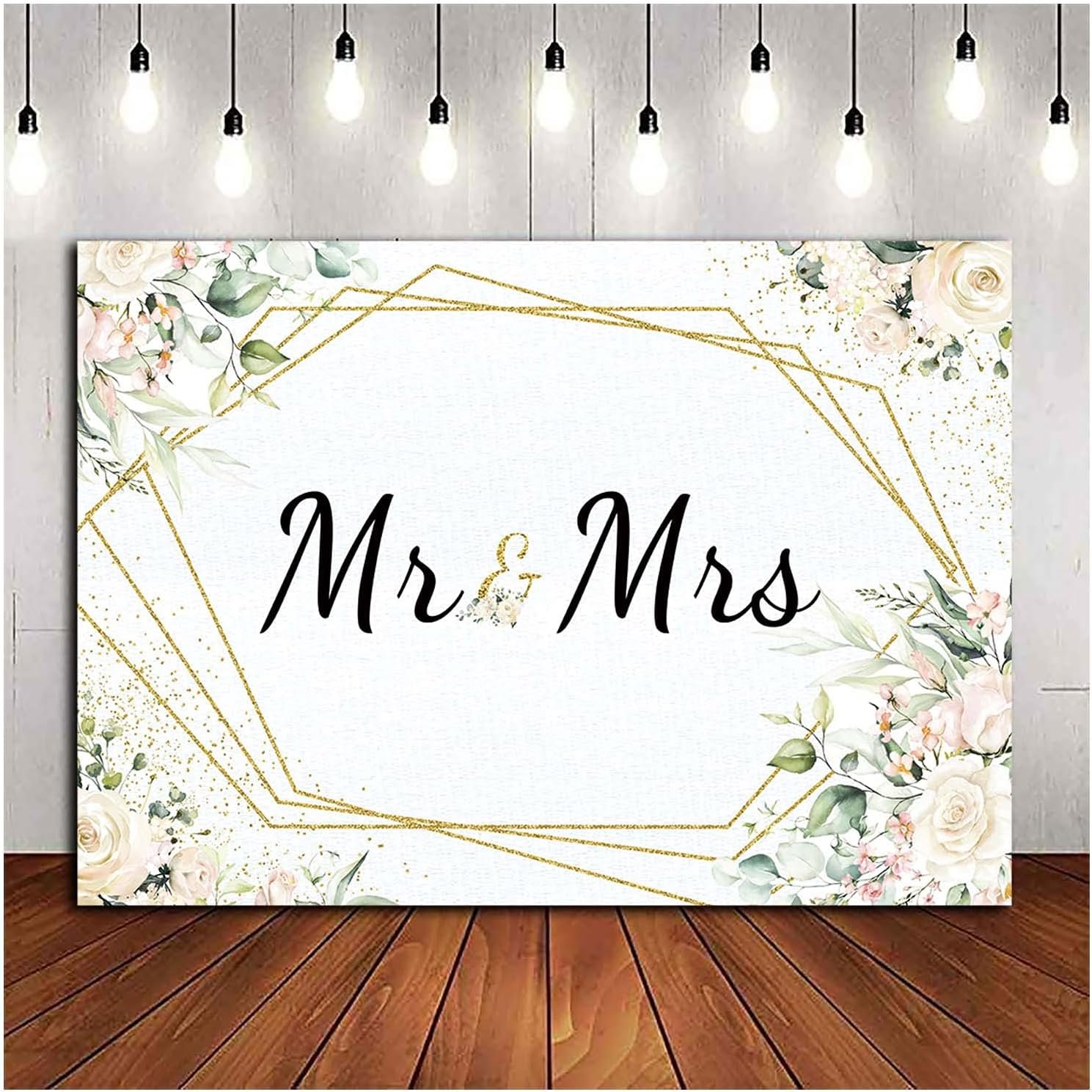 Wholesale White Floral Bridal Shower Backdrop Mr Mrs Wedding Theme Photo Background 7x5ft Bride to Be Engagement Photography Prom Party Banner Decor Photo Booth Prop Supplier