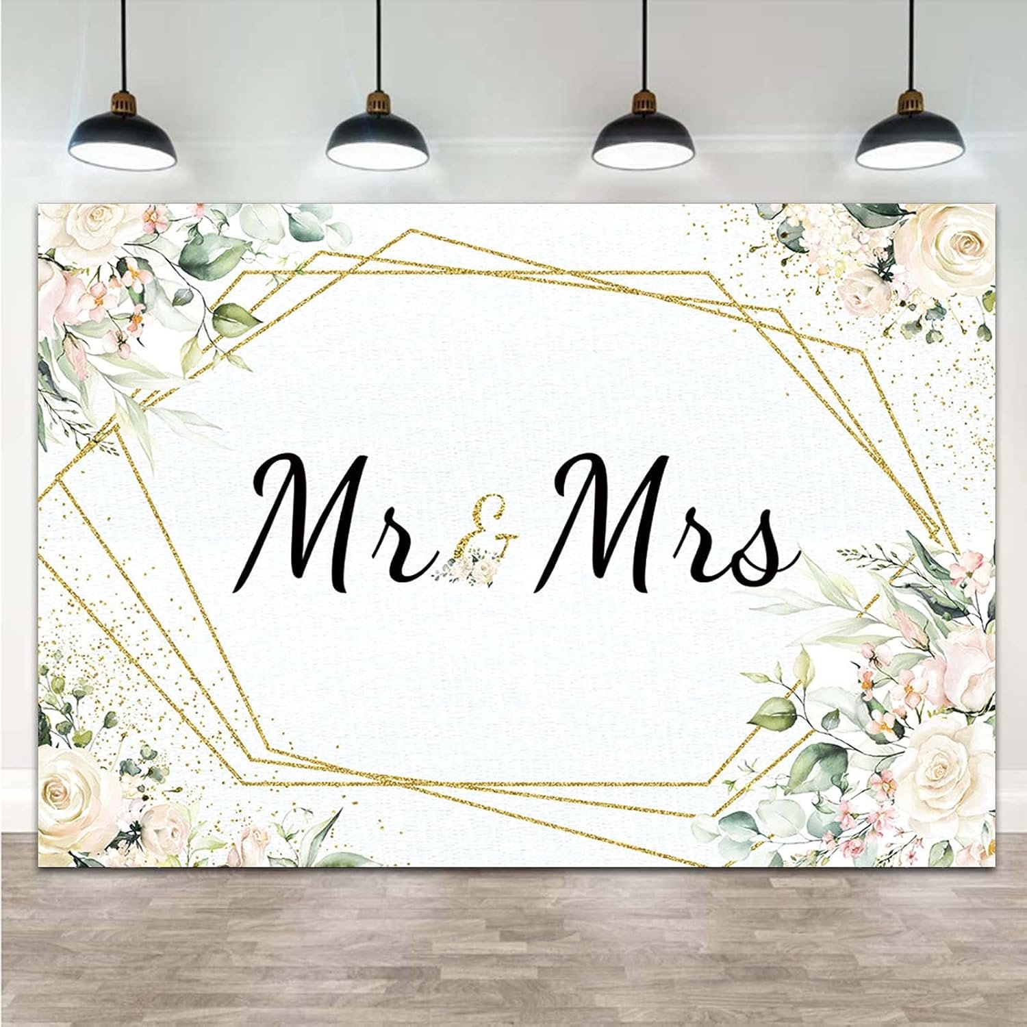 Wholesale White Floral Bridal Shower Backdrop Mr Mrs Wedding Theme Photo Background 7x5ft Bride to Be Engagement Photography Prom Party Banner Decor Photo Booth Prop Supplier