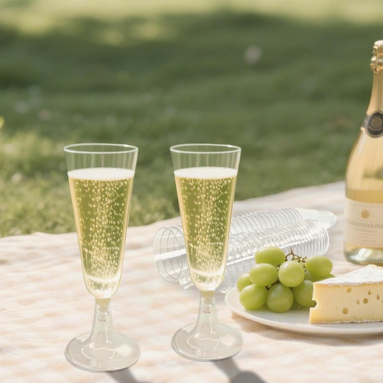 Wholesale 25 Pack Disposable Plastic Champagne Flutes Clear Stemless Glasses for Shots Cocktails Martinis Wine Parties Supplier