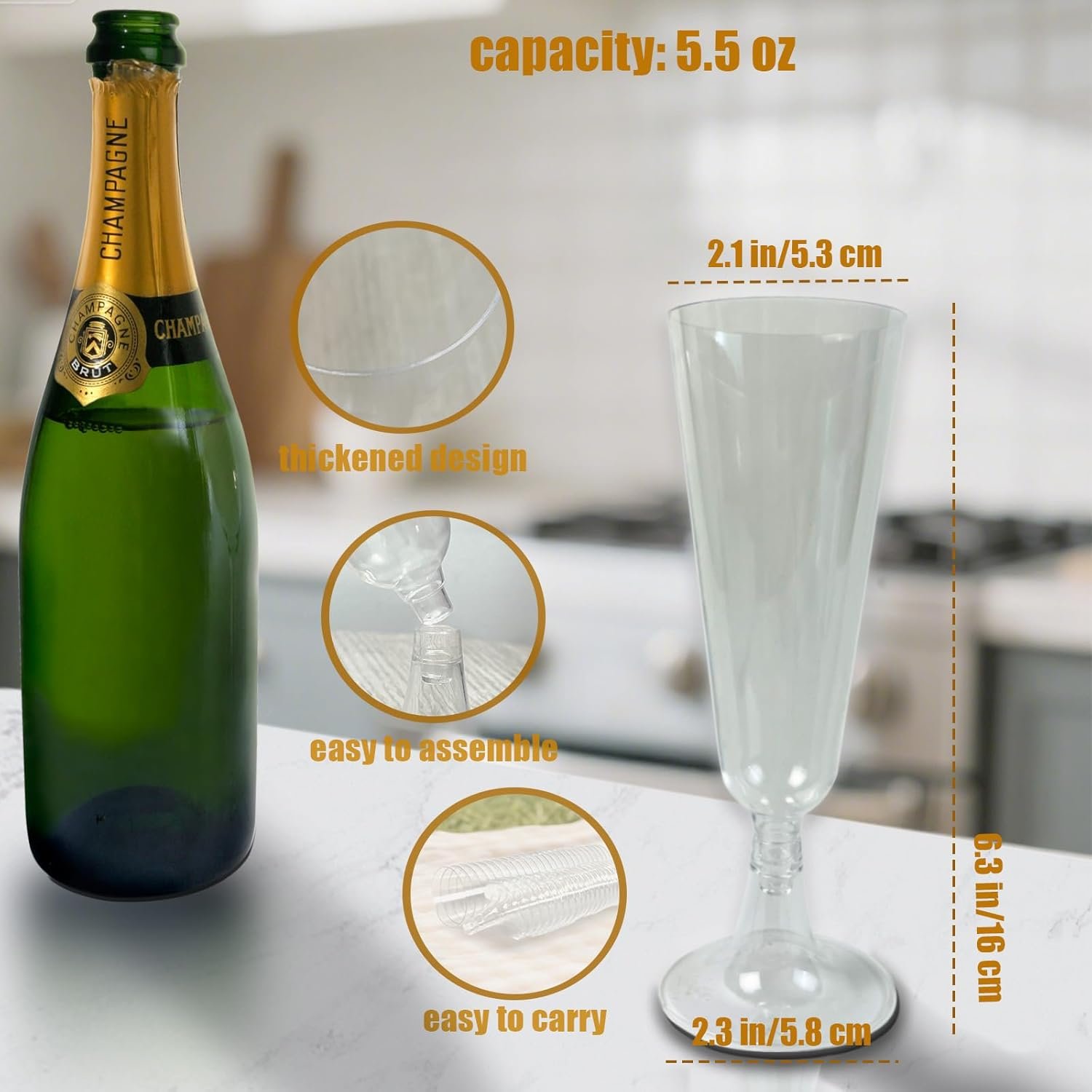 Wholesale 25 Pack Disposable Plastic Champagne Flutes Clear Stemless Glasses for Shots Cocktails Martinis Wine Parties Supplier