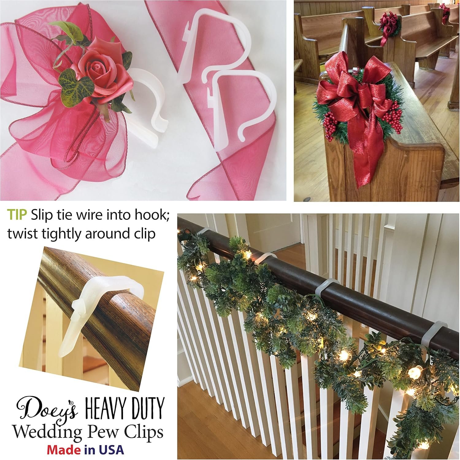 Wholesale Heavy Duty Wedding Pew Clips 12 Pack Church Ceremony Decoration Hangers for Bows Flowers Garland Lights Chairs Tables Banister Railings Tablecloth Clips Supplier Wholesale Heavy Duty Wedding Pew Clips 12 Pack Church Ceremony Decoration Hangers for Bows Flowers Garland Lights Chairs Tables Banister Railings Tablecloth Clips Supplier