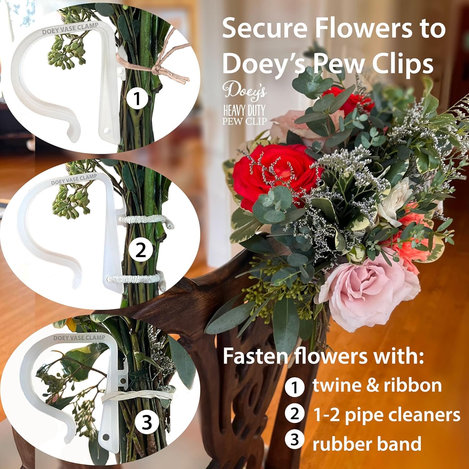 Wholesale Heavy Duty Wedding Pew Clips 12 Pack Church Ceremony Decoration Hangers for Bows Flowers Garland Lights Chairs Tables Banister Railings Tablecloth Clips Supplier Wholesale Heavy Duty Wedding Pew Clips 12 Pack Church Ceremony Decoration Hangers for Bows Flowers Garland Lights Chairs Tables Banister Railings Tablecloth Clips Supplier