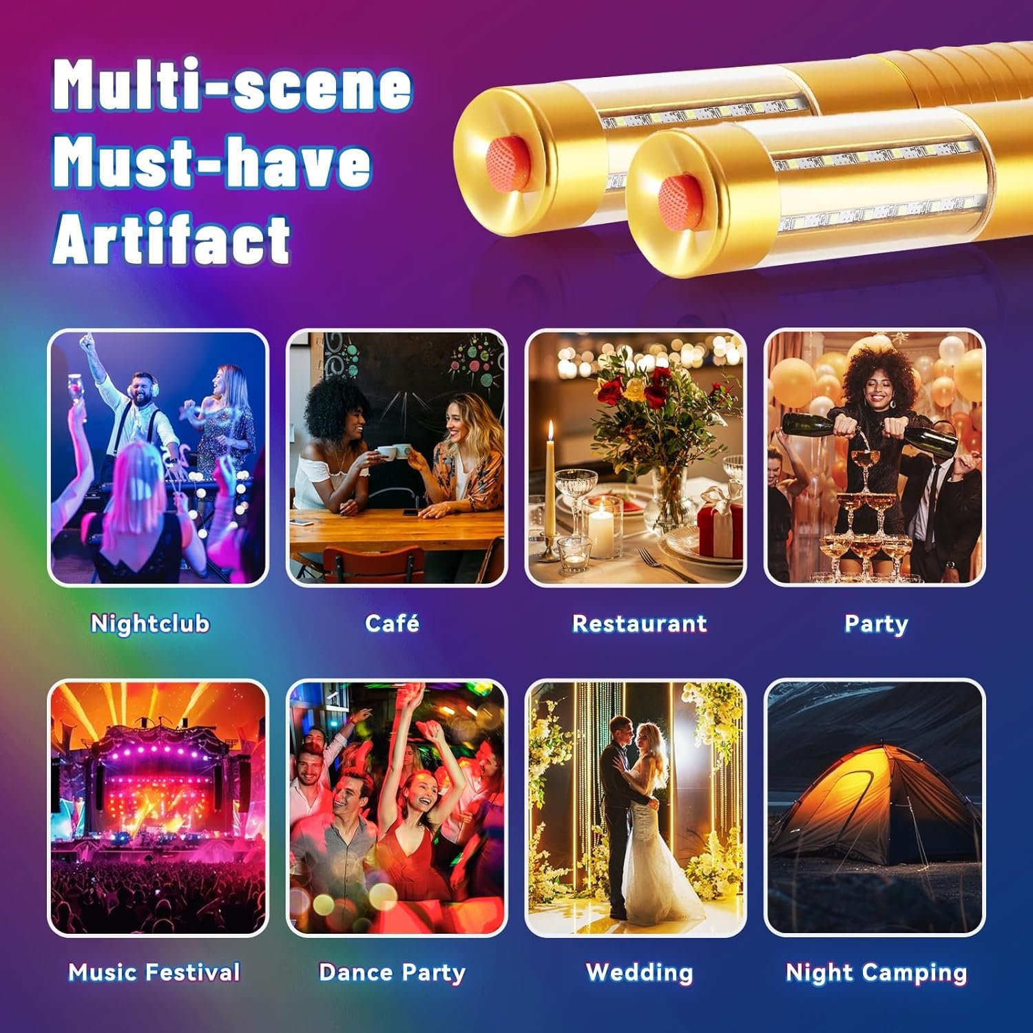 Wholesale Rechargeable Bottle Service Lights Bottle Sparklers 2 Pieces for Bar Nightclub Concert Birthday Wedding Party Outdoors Strobe Baton Supplier