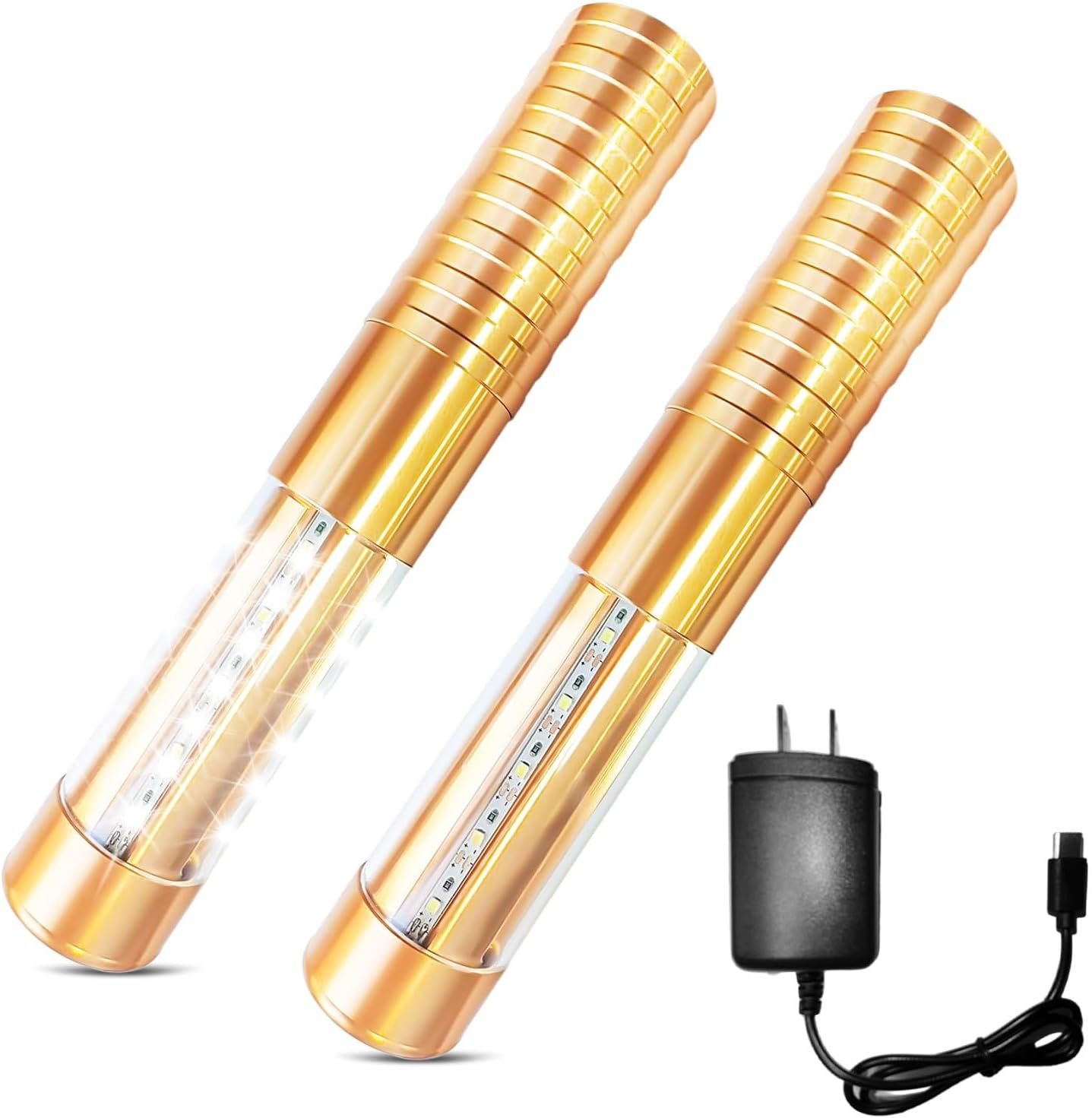 Bottle Service Lights Bottle Sparklers Rechargeable Bottle Girl Lights 2 Pieces Bottle Service for Bar Nightclub Concert Birthday Wedding Party Outdoors Strobe Baton