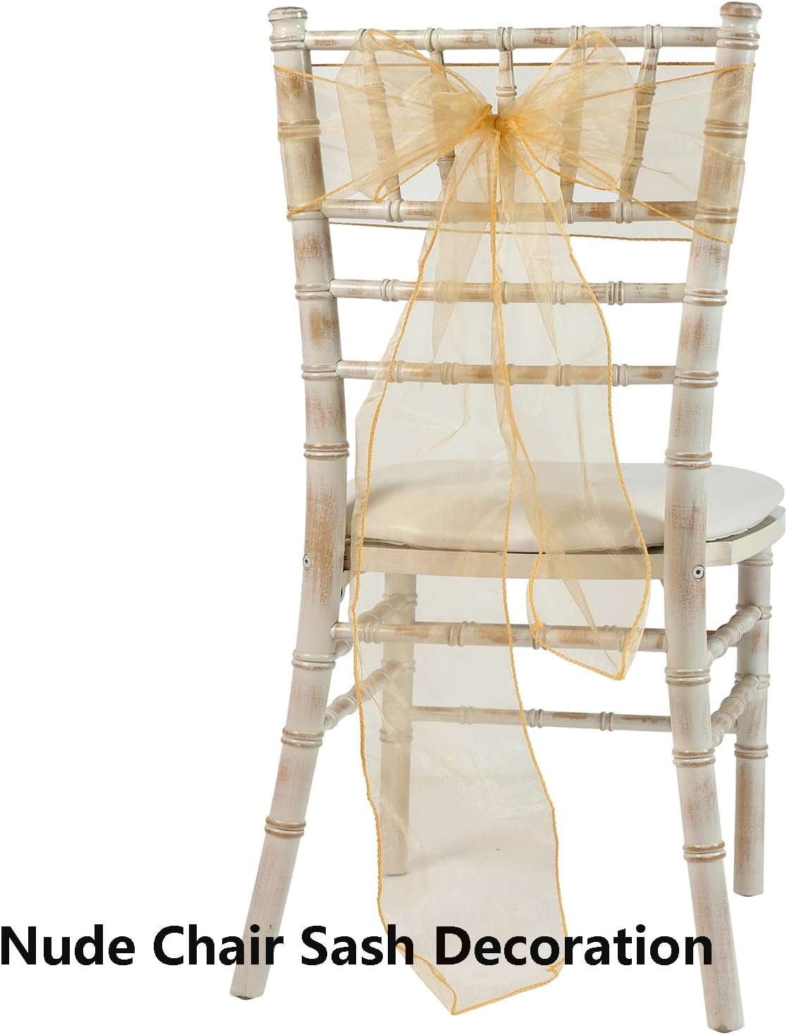 Wholesale Organza Champagne Chair Sashes 50 Pack Universal Bows Ties Bands for Wedding Party Ceremony Banquet Baby Shower Decor Supplier