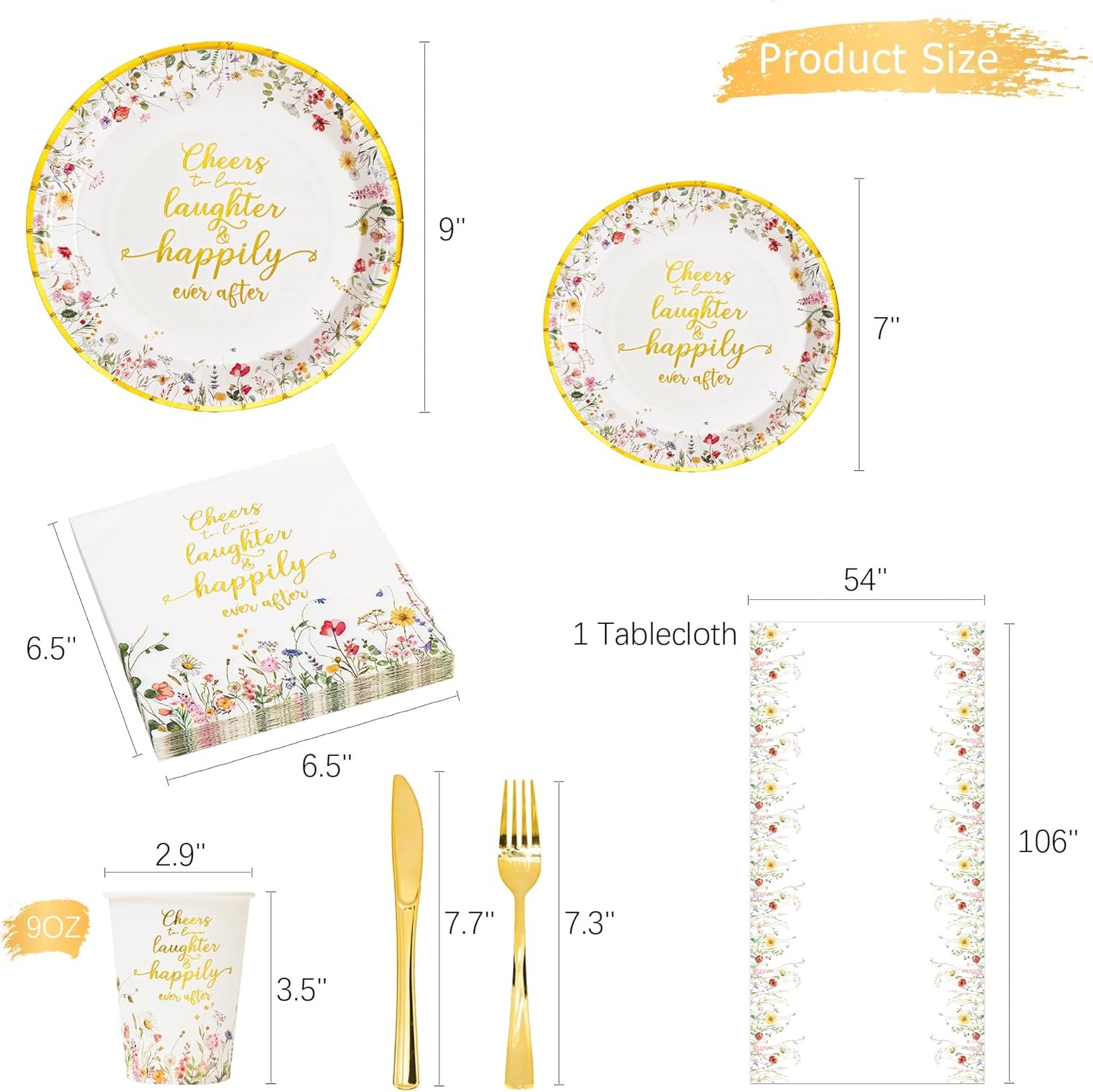Wholesale Gold Cheers to Love Disposable Tableware Set of 24 Plates Napkins Cups Tablecloth Knives Forks for Bridal Shower Engagement Wedding Party Decorations Supplier Wholesale Gold Cheers to Love Disposable Tableware Set of 24 Plates Napkins Cups Tablecloth Knives Forks for Bridal Shower Engagement Wedding Party Decorations Supplier