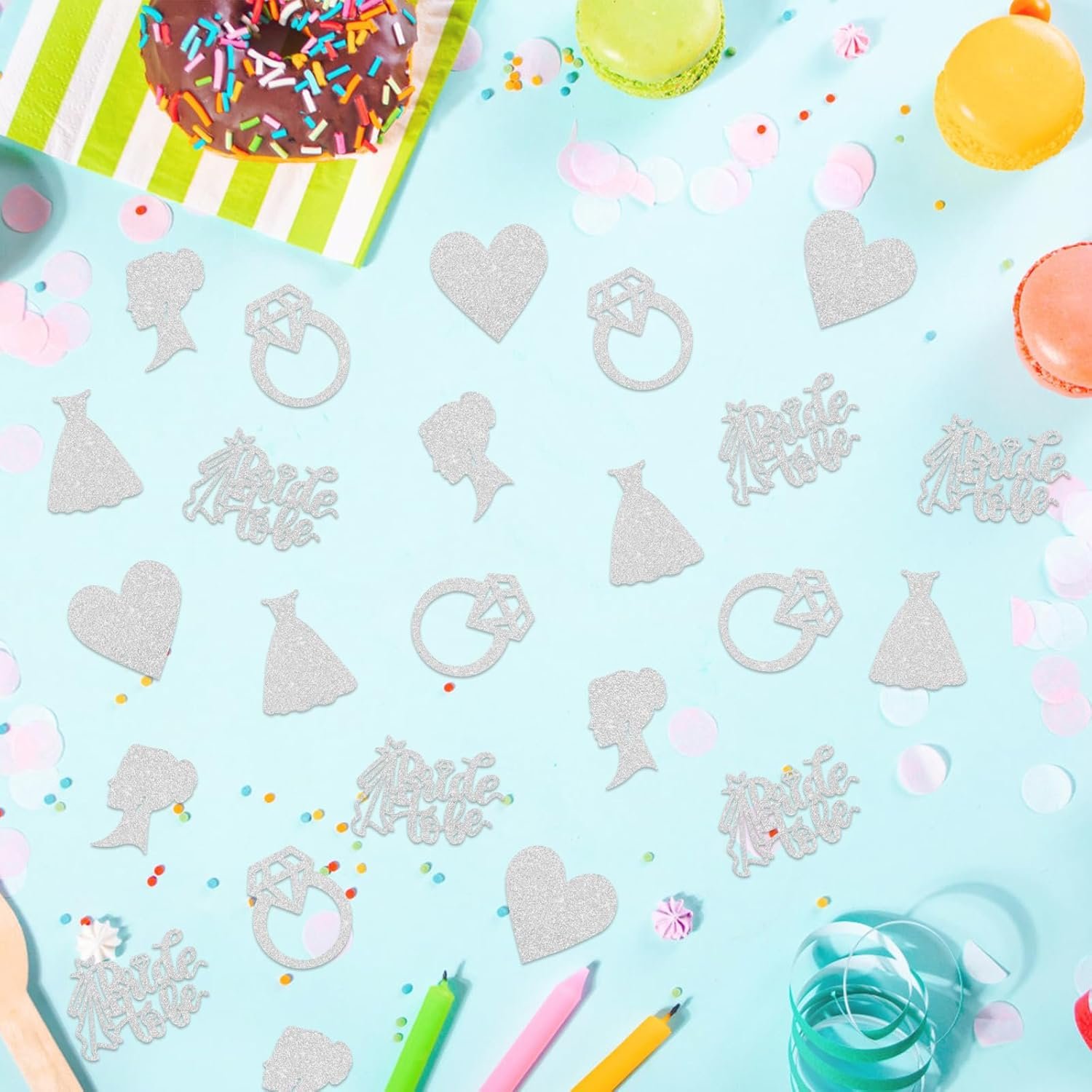 Wholesale 150 PCS Silver Glitter Bride to Be Confetti Diamond Ring Table Scatter Bridal Shower Engagement Wedding Party Decorations Supplier Wholesale 150 PCS Silver Glitter Bride to Be Confetti Diamond Ring Table Scatter Bridal Shower Engagement Wedding Party Decorations Supplier