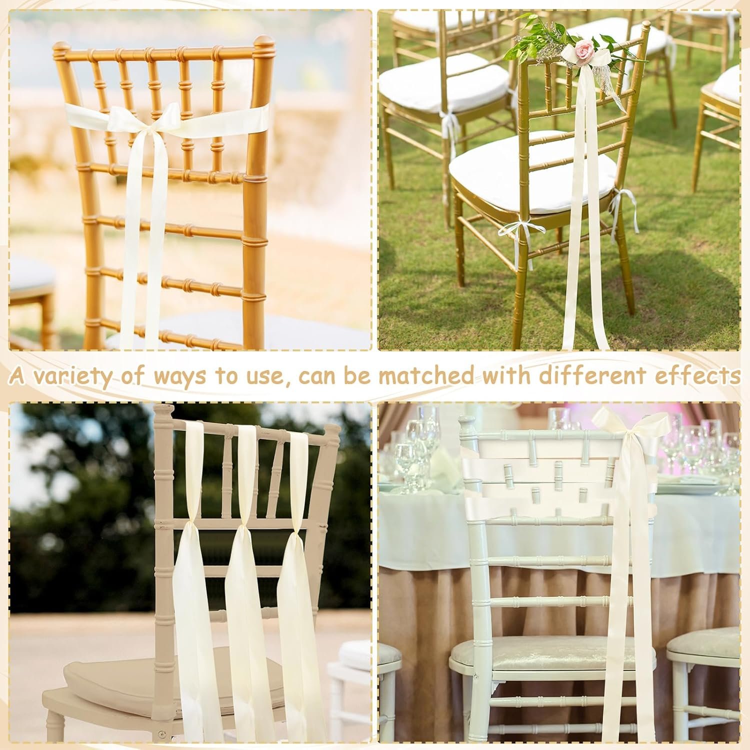 Wholesale 24 Pcs Ivory White Satin Wedding Bows Aisle Chair Decorations Pew Sashes Ribbons Supplier Wholesale 24 Pcs Ivory White Satin Wedding Bows Aisle Chair Decorations Pew Sashes Ribbons Supplier