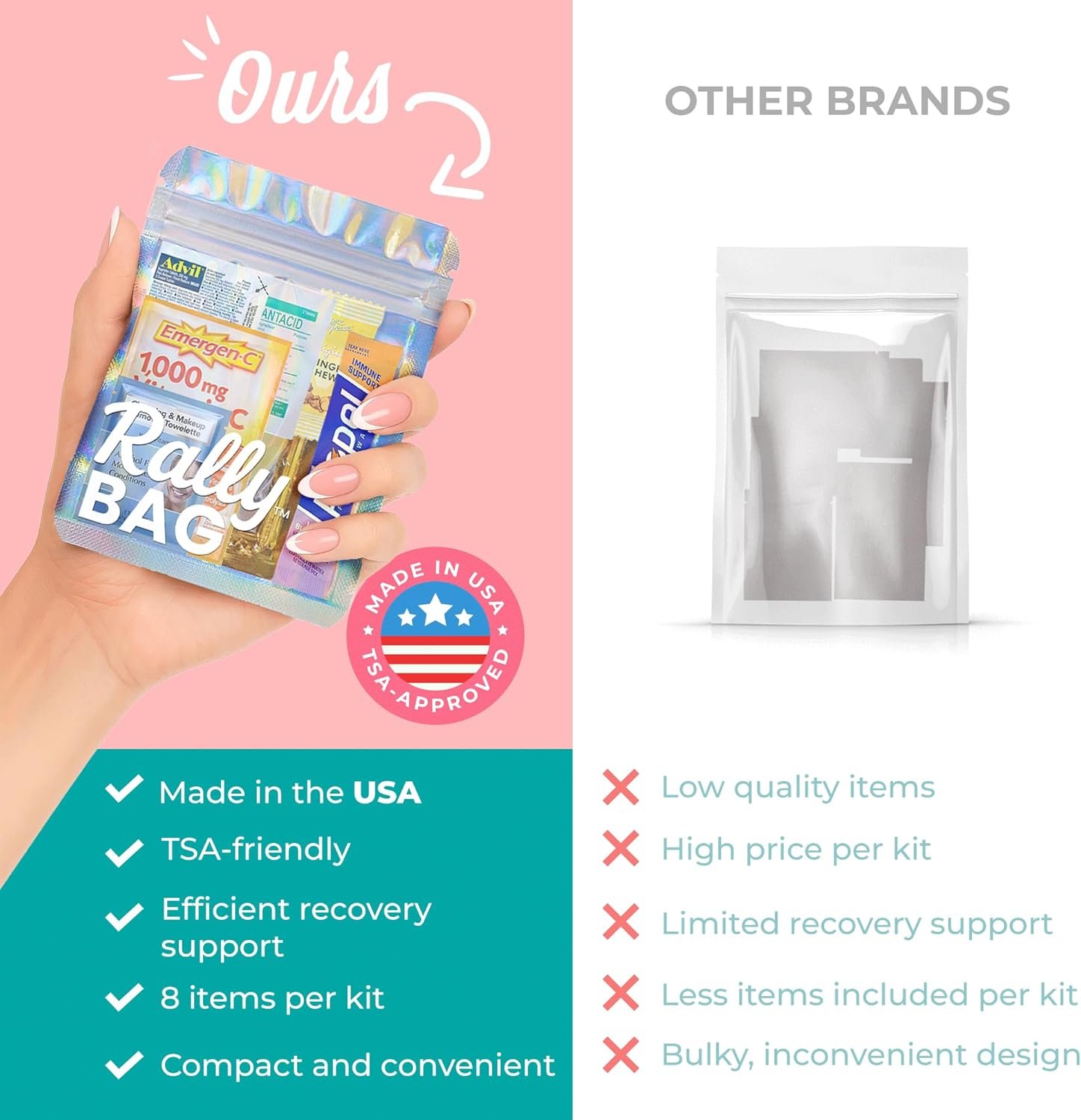 Wholesale Hangover Kit (10 Pack) Pre-Filled Party Recovery Bags for Bachelorette Parties Weddings Girls Trips 21st Birthdays Bulk Favors Supplier