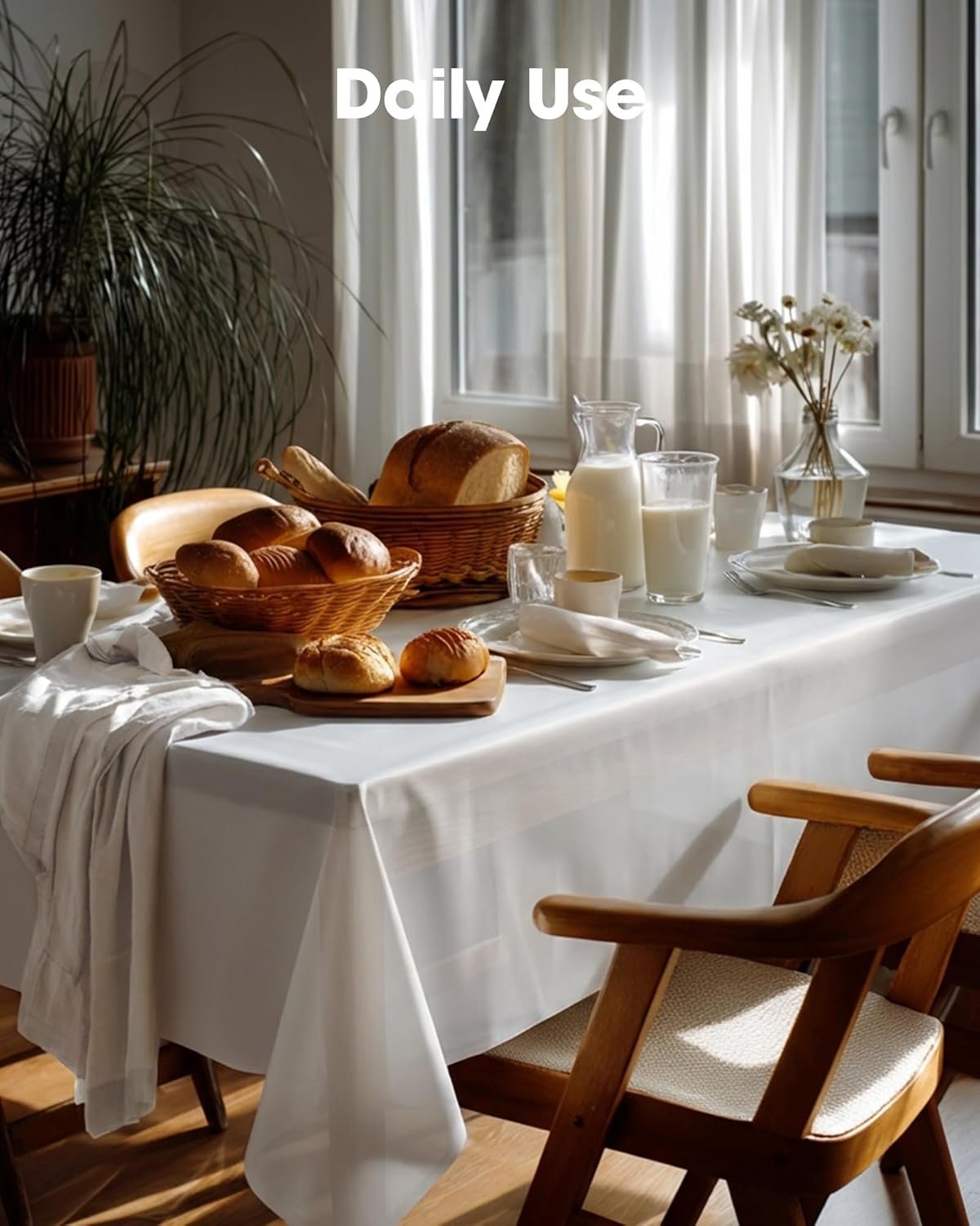 Wholesale 10 Pack Disposable Plastic Tablecloths 54 x 108 Inch Rectangle White for Party Picnic Wedding Supplier