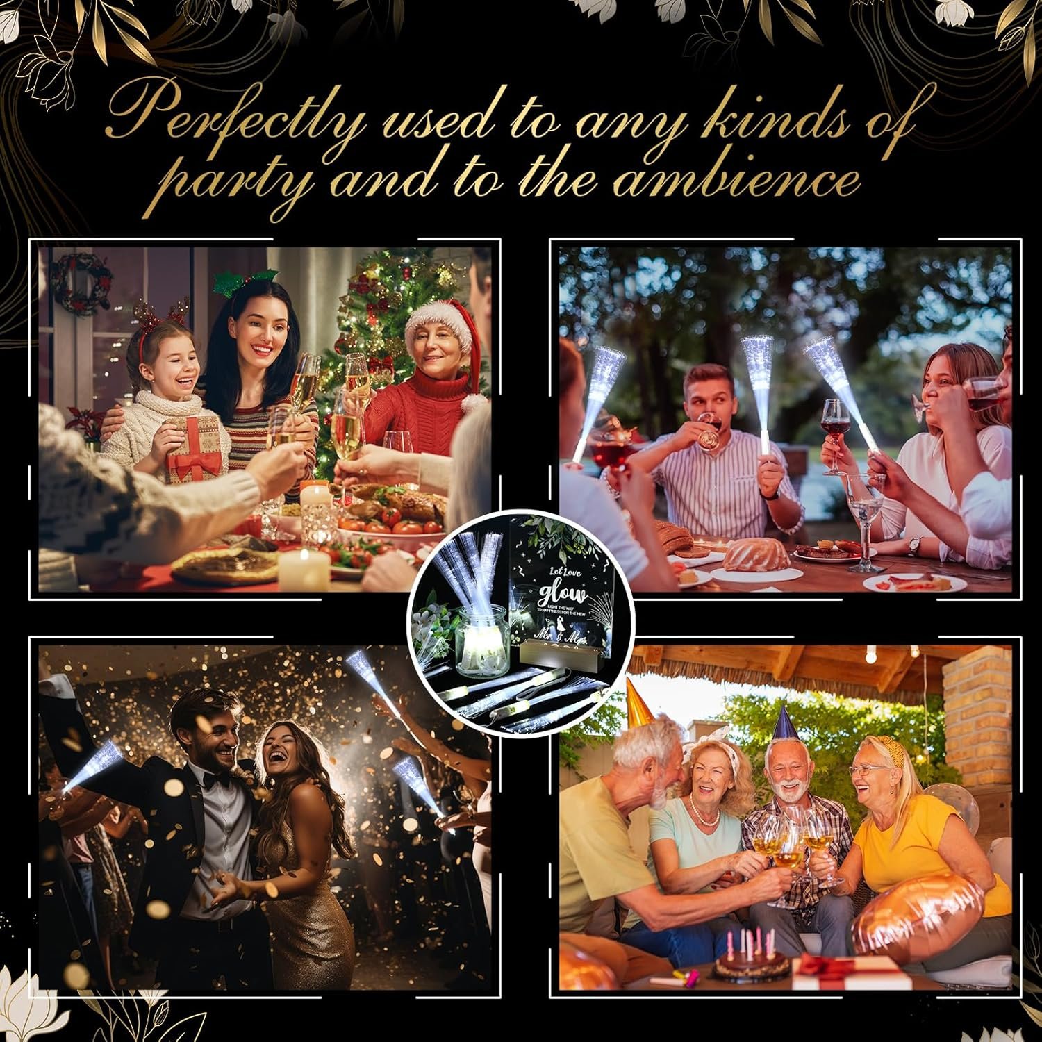 Wholesale 52 Pcs White Fiber Optic LED Glow Wands with Acrylic Wedding Table Sign Wooden Illuminated Base for Reception Bridal Shower Party Favors Decor Supplier Wholesale 52 Pcs White Fiber Optic LED Glow Wands with Acrylic Wedding Table Sign Wooden Illuminated Base for Reception Bridal Shower Party Favors Decor Supplier