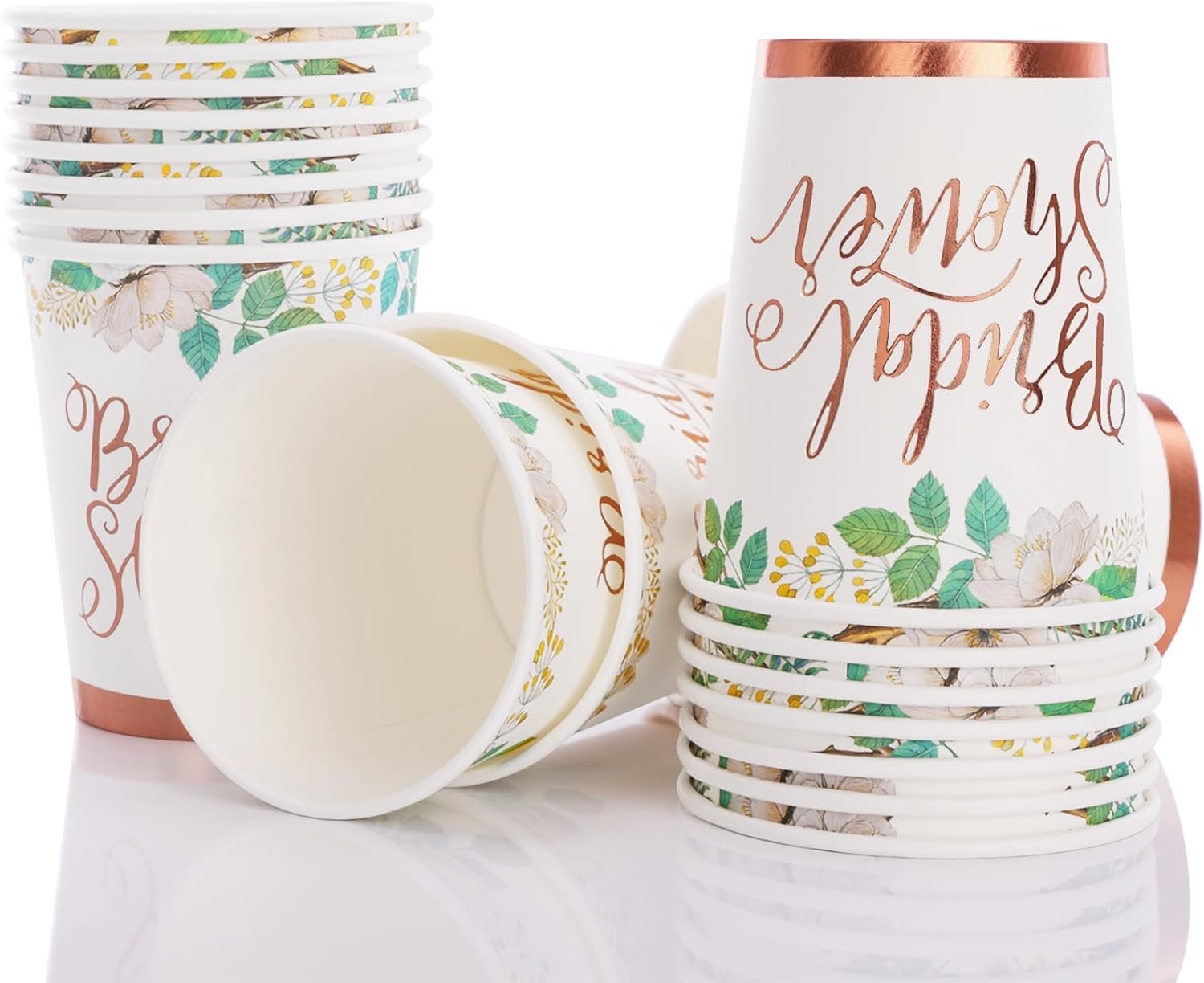 Wholesale Rose Gold Bridal Shower Decorations 168Pcs Plates and Napkins Sets Floral Paper Plates Serve 24 Love is In Bloom Bride To Be Wedding Shower Bachelorette Party Supplier