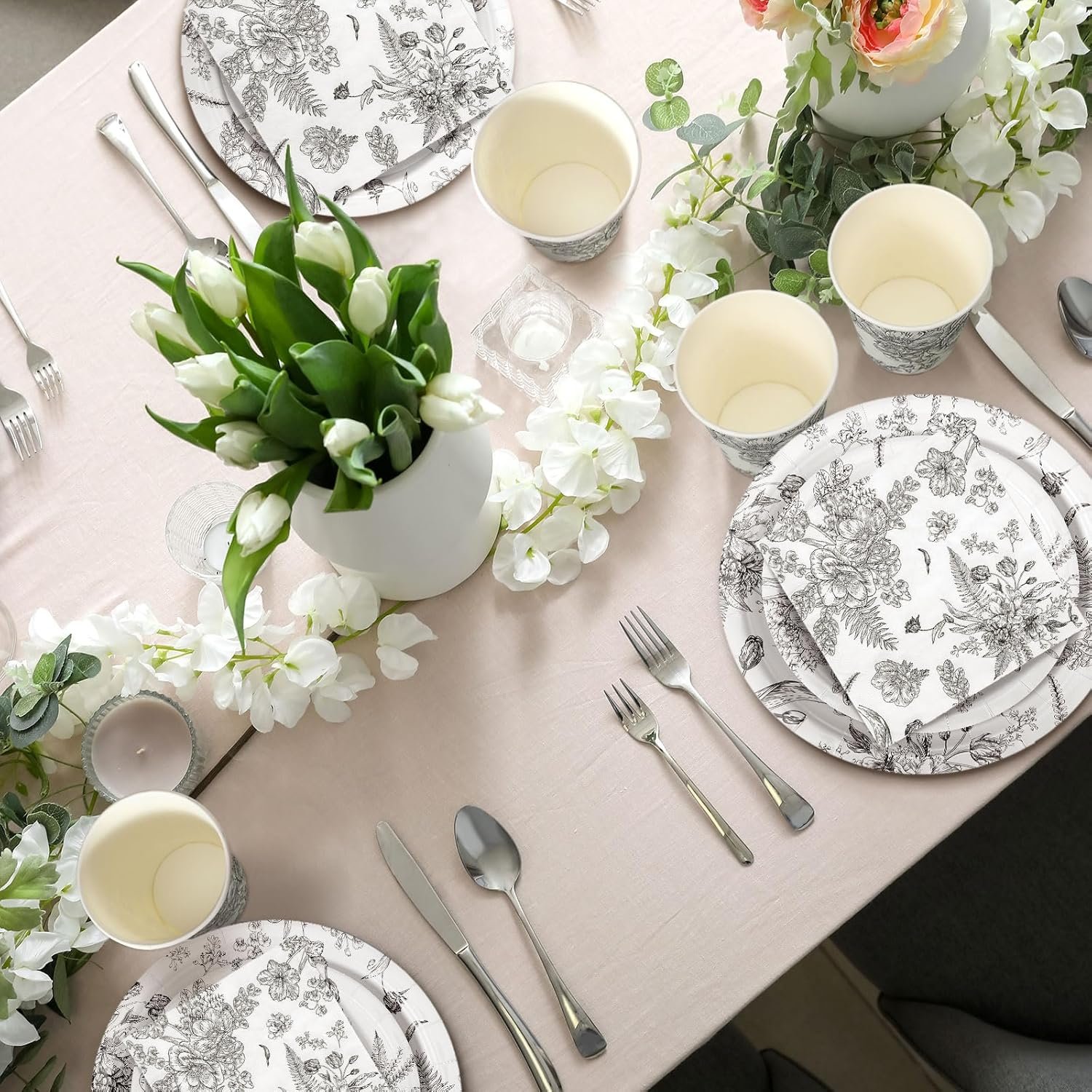 Wholesale 250 Pcs Black Disposable Plates Napkins Cups Floral Tableware Set for 50 Guests Wedding Baby Bridal Shower Party Supplies Vintage Supplier Wholesale 250 Pcs Black Disposable Plates Napkins Cups Floral Tableware Set for 50 Guests Wedding Baby Bridal Shower Party Supplies Vintage Supplier