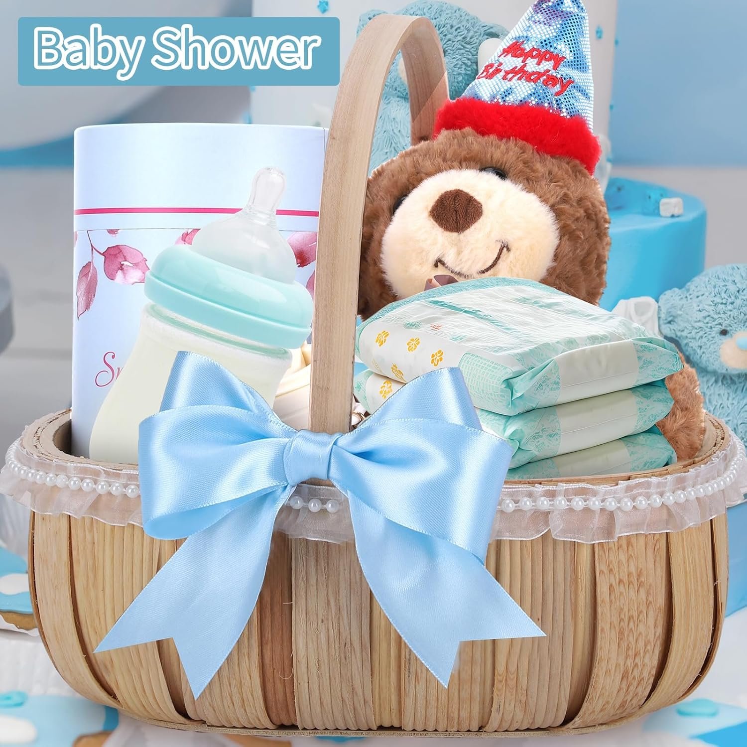 Wholesale 1 1/2 Inch 60 Yards Light Baby Blue Satin Ribbon for Easter Decorations Baby Bridal Shower Nursery Party Decor Beach Wedding Bows Crafts Flower Bouquet Gift Wrapping Wreath Supplier