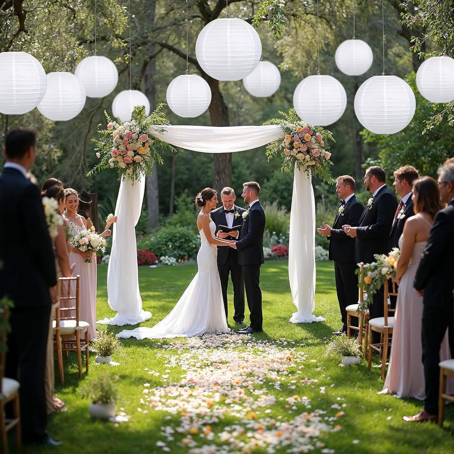 Wholesale 12 Inch White Round Paper Lanterns 10 Pack Supplier