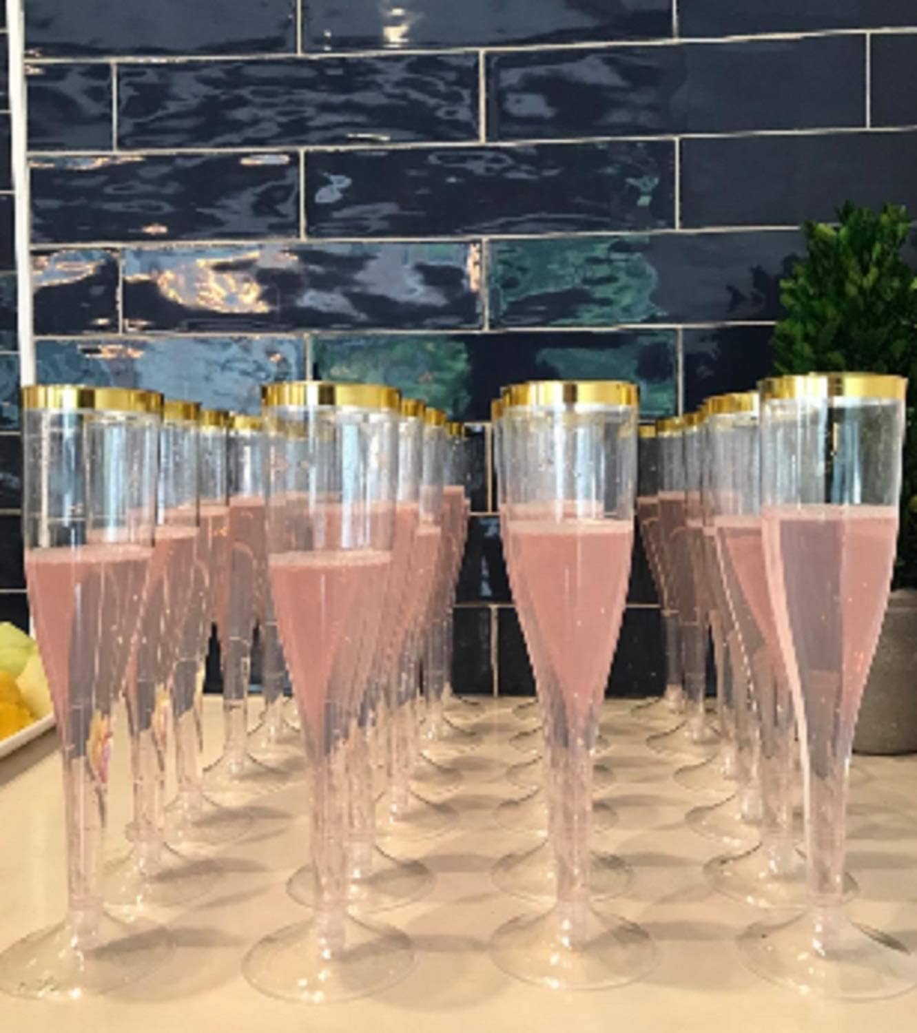 Wholesale 100 Pack 4.5 Oz Plastic Champagne Flutes Gold Rim Disposable Clear Toasting Glasses for Wedding Party Birthday Bridal Shower Bulk Recyclable Supplier Wholesale 100 Pack 4.5 Oz Plastic Champagne Flutes Gold Rim Disposable Clear Toasting Glasses for Wedding Party Birthday Bridal Shower Bulk Recyclable Supplier