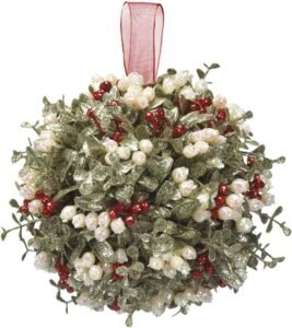 Ganz Door Décor Holly Mistletoe Kissing Ball - 10 Inch