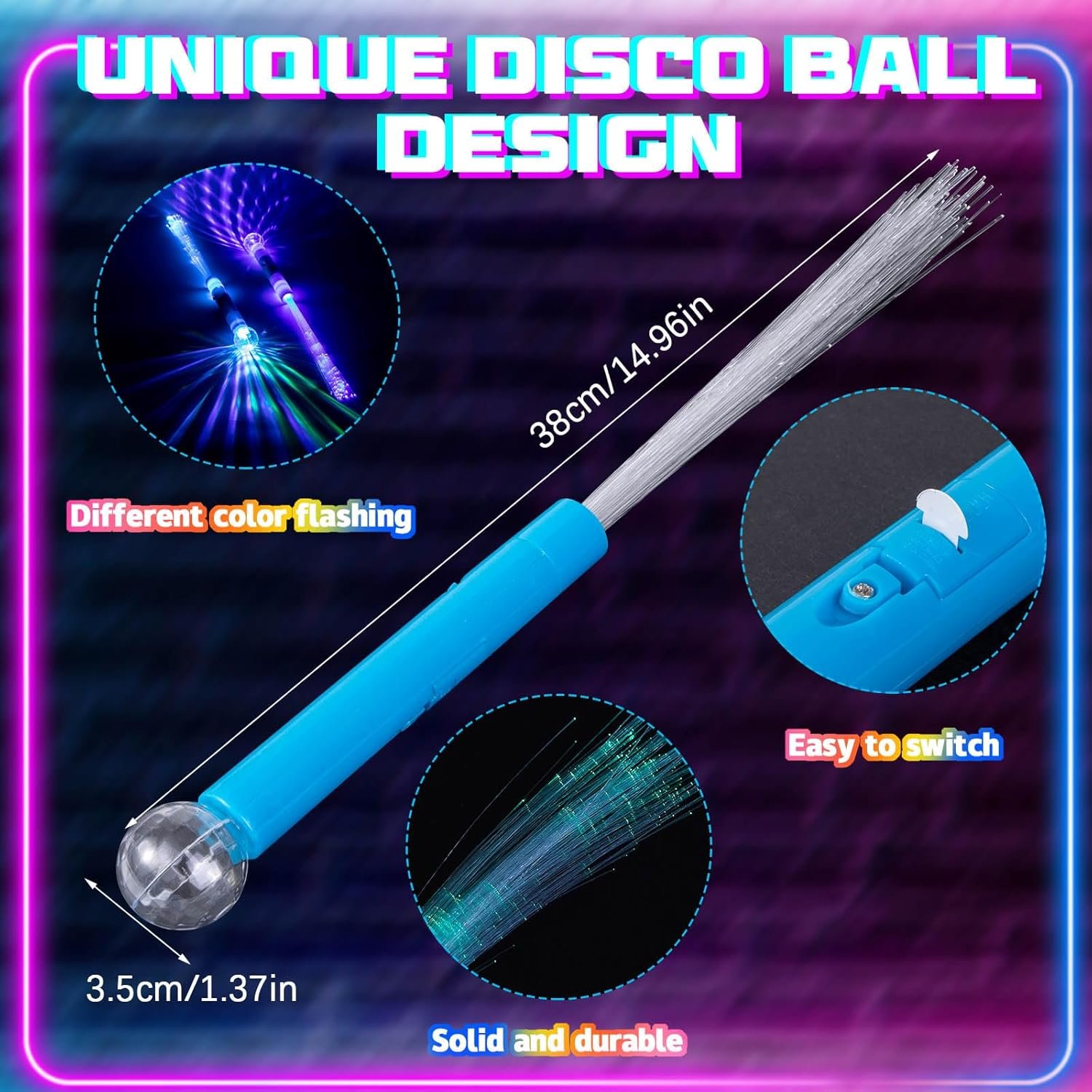 Wholesale 8 Pcs Fiber Optic LED Glow Wands Light Up Flashing Party Supplies for Halloween Christmas Weddings Birthdays Bridal Showers Bulk Supplier