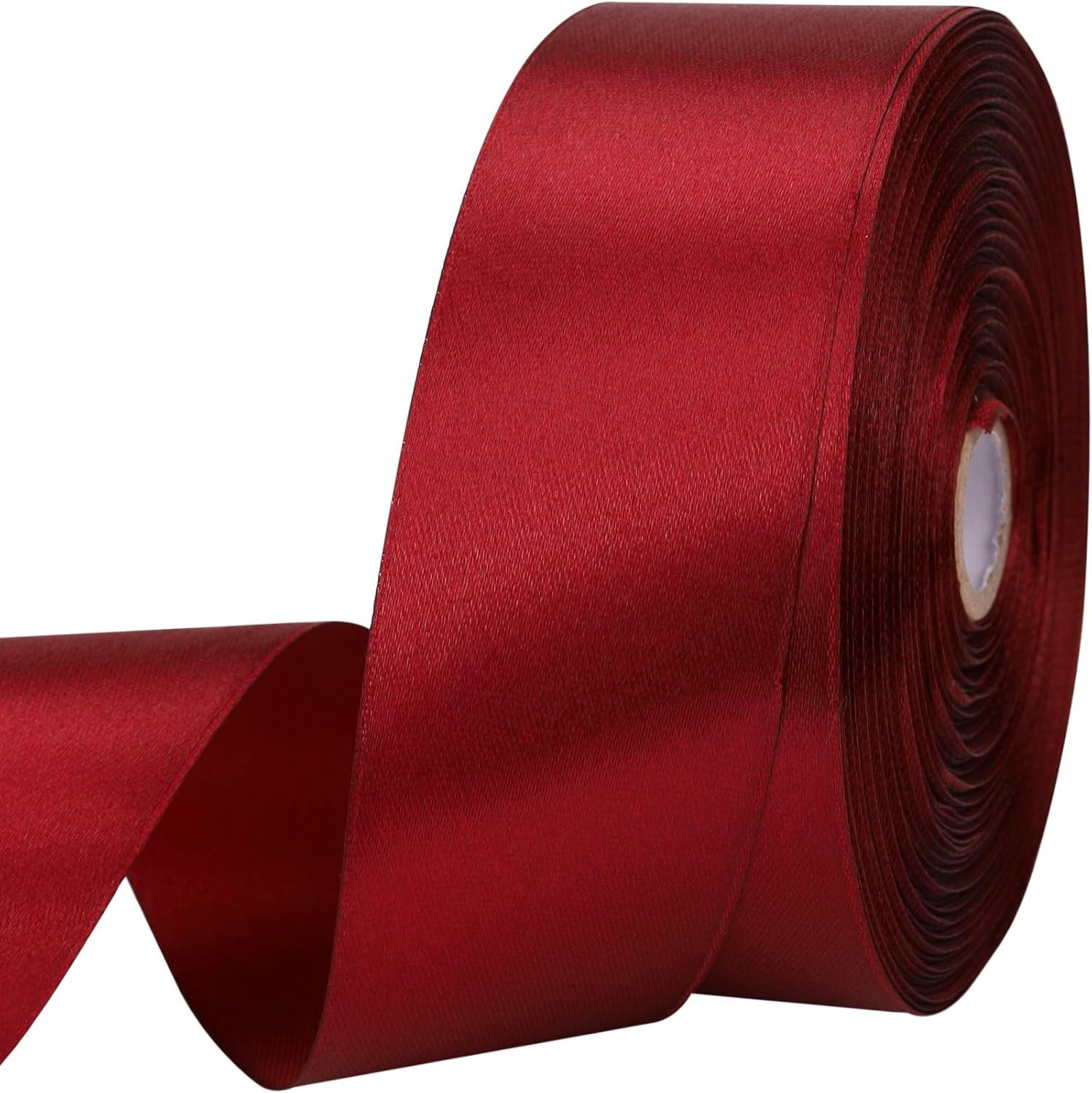 Wholesale 1-1/2 Inch 50 Yard Wine Red Satin Ribbon for Gift Wrapping Wedding Crafts Christmas Easter Floral Hair Invitation Decorations Supplier