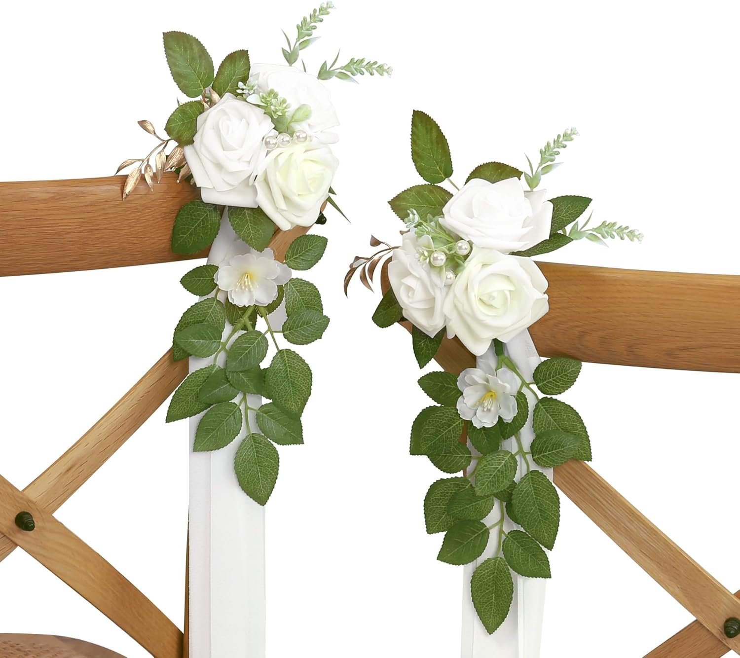 Wholesale 10 White Wedding Aisle Flowers Chair Decorations Church Pew Decor Supplier