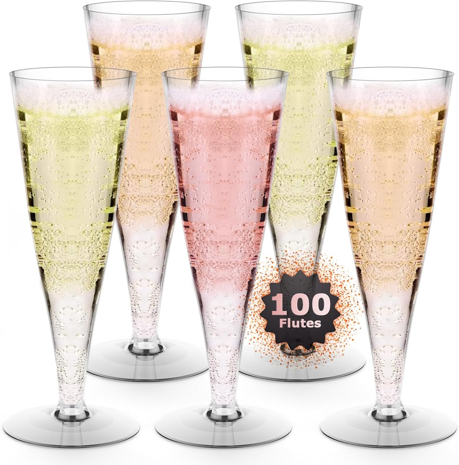 Wholesale 100 Pack 4.5 Oz Disposable Plastic Champagne Flutes Clear Mimosa Toasting Glasses Bulk Cocktail Cups for Wedding Party Supplies Supplier Wholesale 100 Pack 4.5 Oz Disposable Plastic Champagne Flutes Clear Mimosa Toasting Glasses Bulk Cocktail Cups for Wedding Party Supplies Supplier
