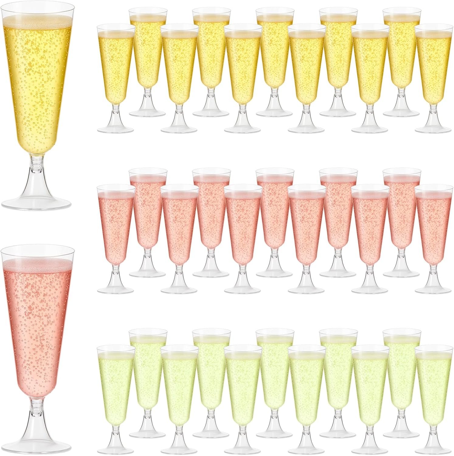 Wholesale 100 Pack 5 Oz Clear Plastic Disposable Champagne Flutes Unbreakable Acrylic Mimosa Glasses for Wedding Engagement Birthday Graduation Party Supplies Supplier