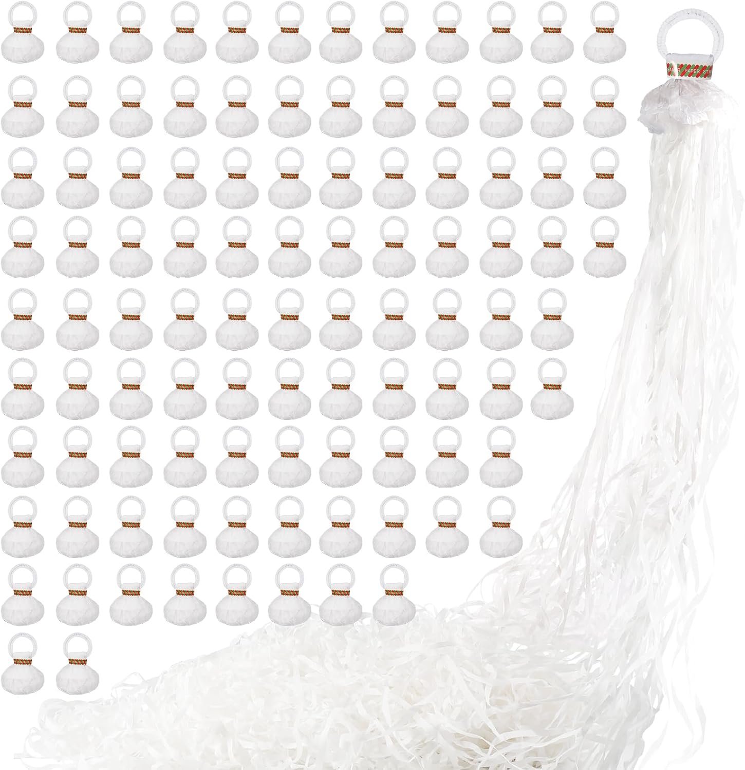 Wholesale 100 Pack No Mess White Confetti Streamers Romantic Poppers for Wedding Toss Engagement Birthday Graduation Christmas New Year - Supplier