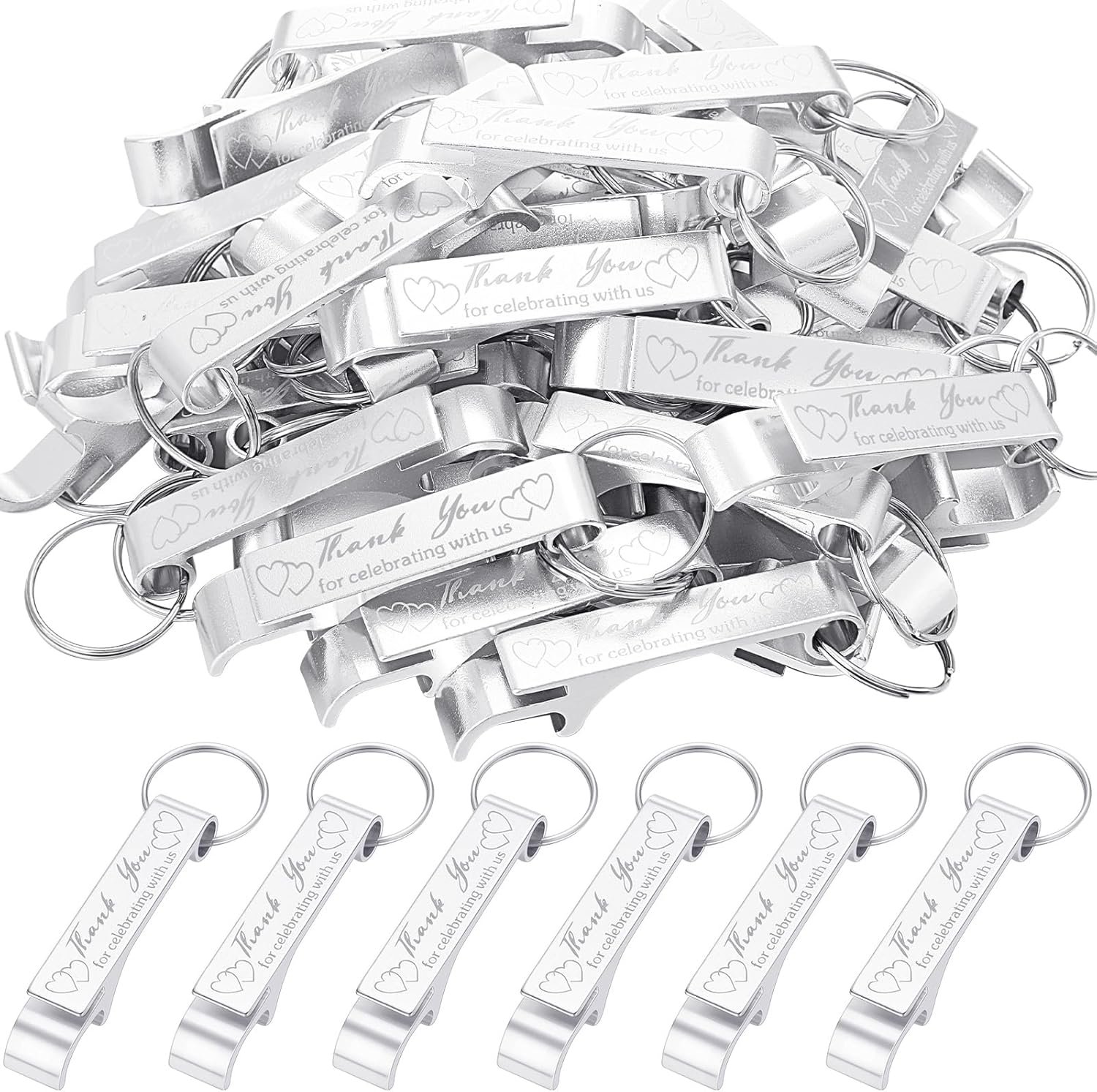 Wholesale 100 Pcs Personalized Aluminum Bottle Opener Keychain Bulk Thank You Wedding Favors Engraved Gifts for Guests Birthday Party Graduation Souvenirs Silver Supplier Wholesale 100 Pcs Personalized Aluminum Bottle Opener Keychain Bulk Thank You Wedding Favors Engraved Gifts for Guests Birthday Party Graduation Souvenirs Silver Supplier
