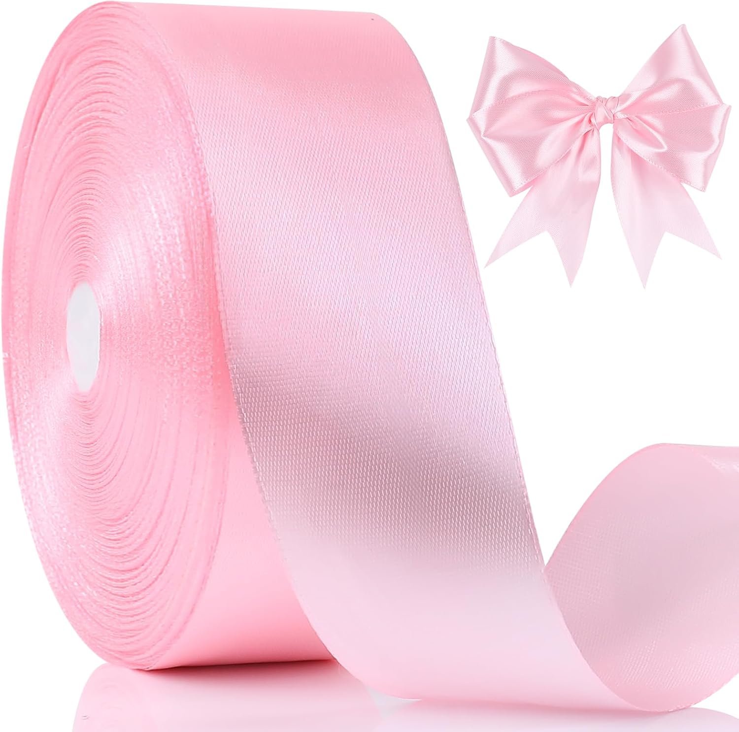 Wholesale 100 Yards 1-1/2 Inch Pink Single Face Satin Ribbon for Gift Wrapping Wedding Decoration Handmade Bows Bouquet Wrapping Supplier