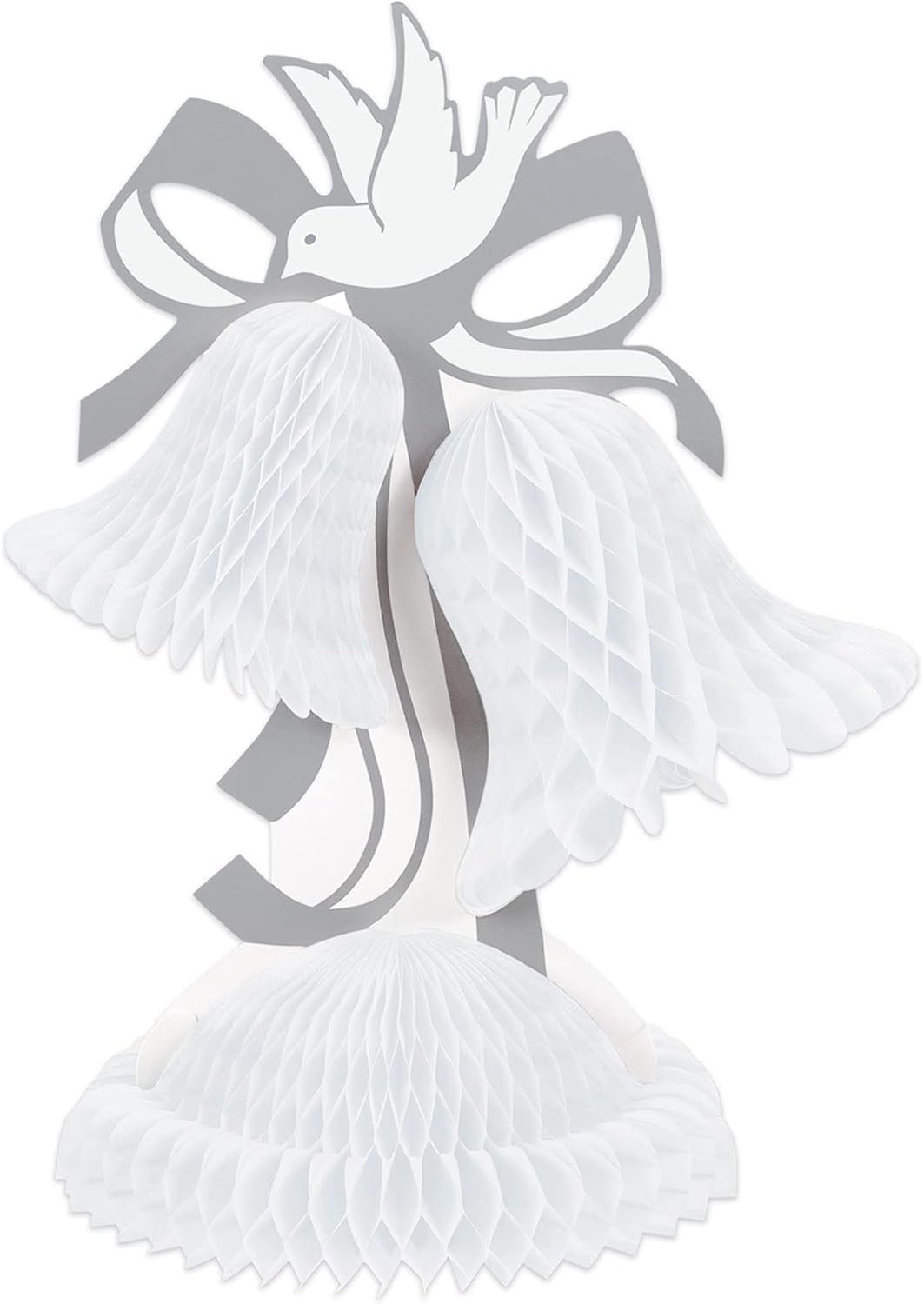 Wholesale 12-Inch Tissue Bell Centerpiece White/Silver Supplier Wholesale 12-Inch Tissue Bell Centerpiece White/Silver Supplier