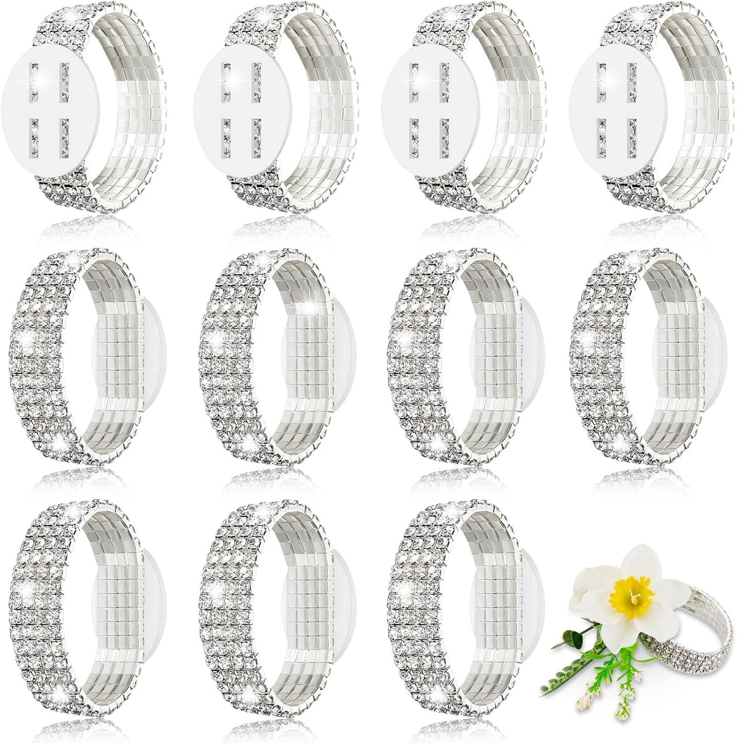 Wholesale 12 Pcs Stretch Elastic Rhinestone Corsage Wristlet Bands for Wedding Prom Anniversary Decor Supplier Wholesale 12 Pcs Stretch Elastic Rhinestone Corsage Wristlet Bands for Wedding Prom Anniversary Decor Supplier