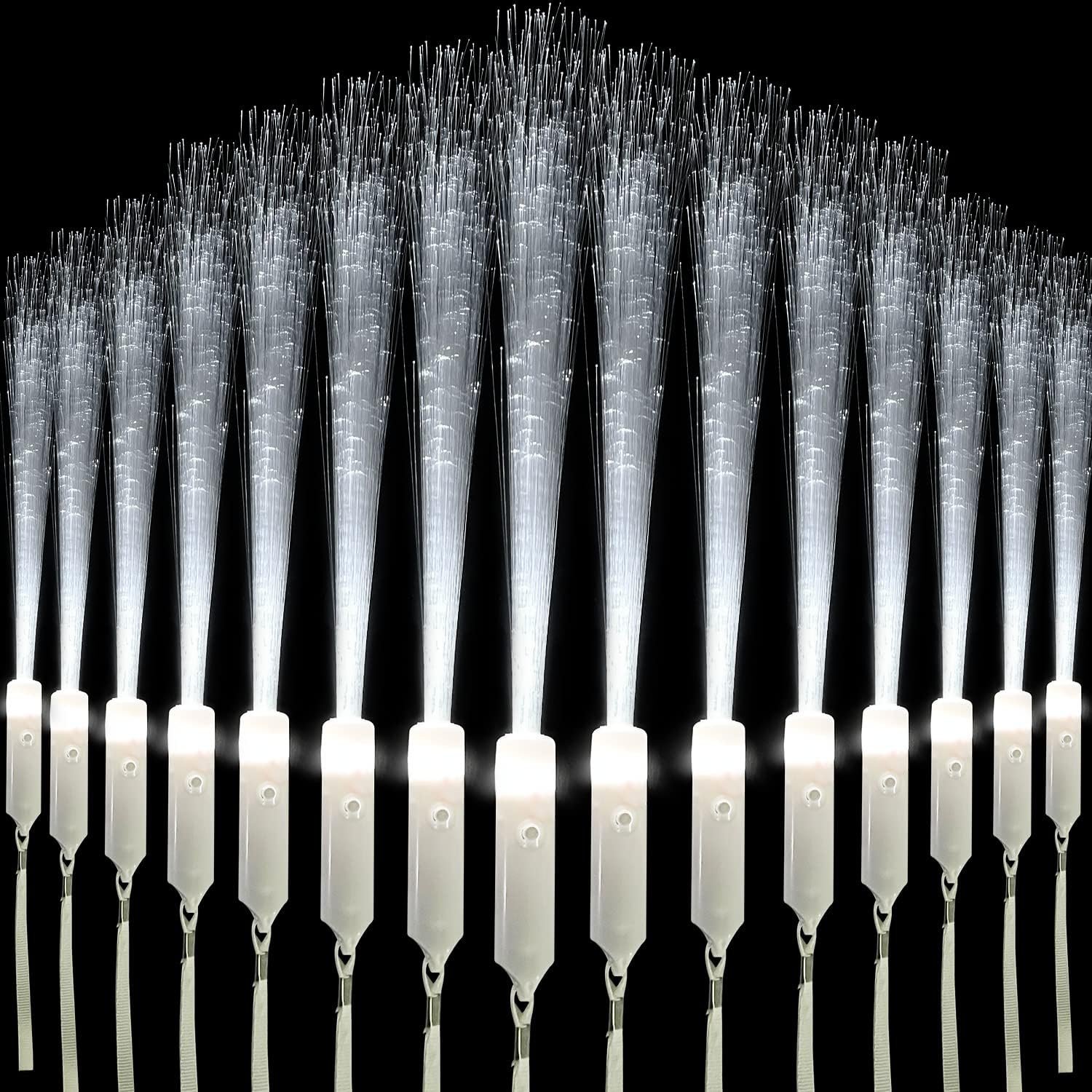 Wholesale 12pcs 3 Flashing Modes Glow in the Dark White Fiber Optic Glow Sticks Wands Party Favors Supplier Wholesale 12pcs 3 Flashing Modes Glow in the Dark White Fiber Optic Glow Sticks Wands Party Favors Supplier