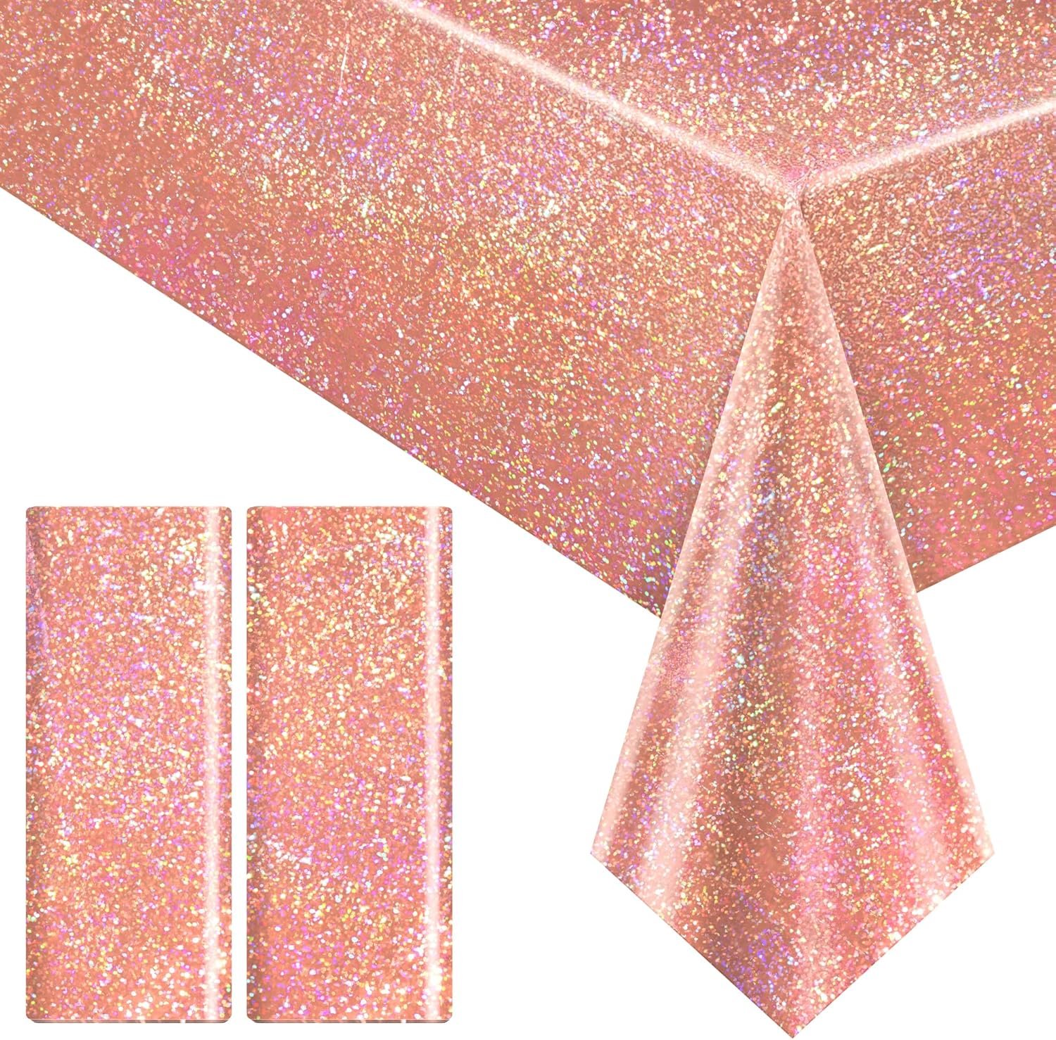 Wholesale 2 pcs Rose Gold Holographic Tablecloth 40