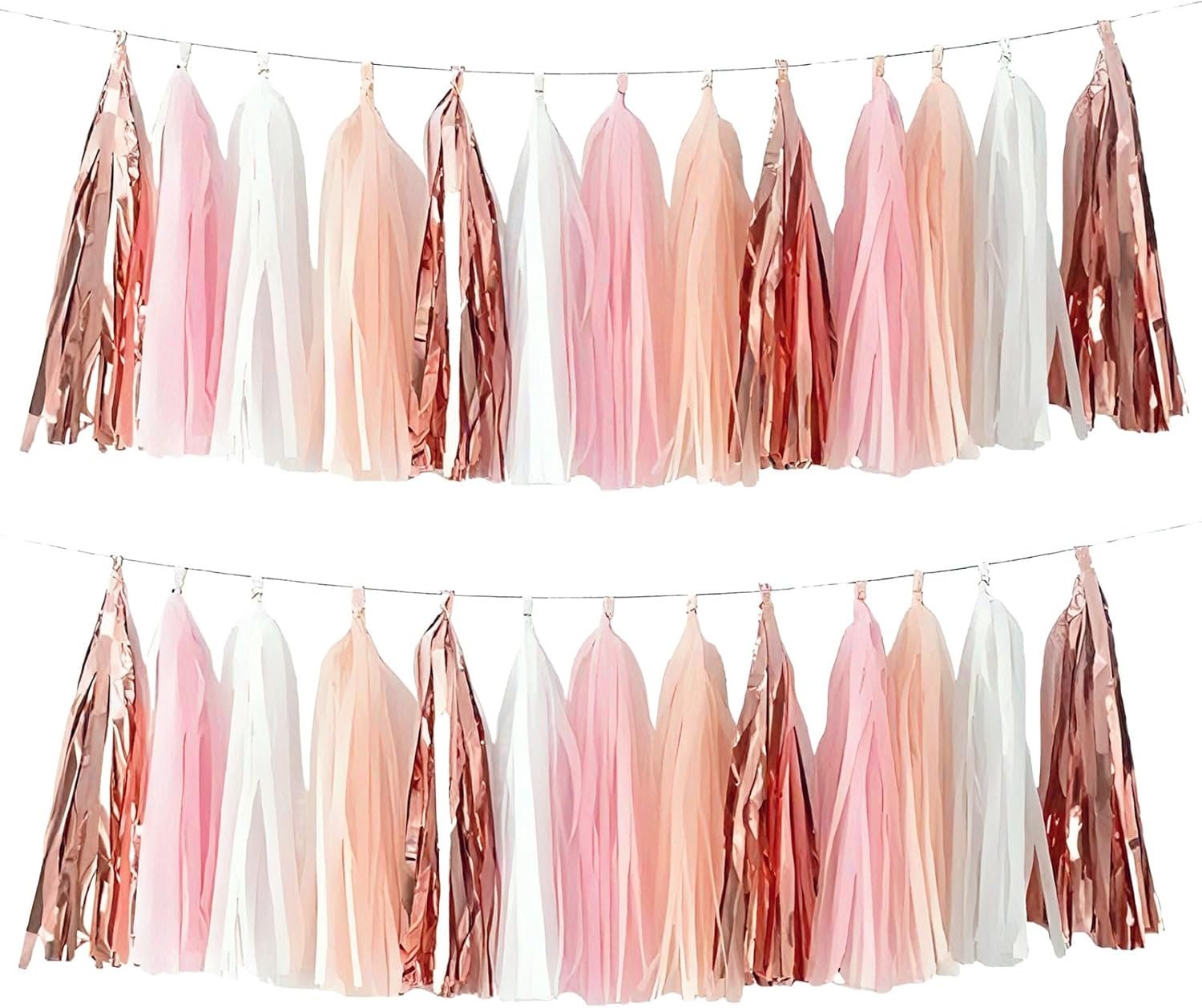 Wholesale 20 Pack Rose Gold Peach White Pink Tassel Garland Banner Party Decorations for Birthday Boho Music Festival Baby Shower Bridal Wedding Supplier Wholesale 20 Pack Rose Gold Peach White Pink Tassel Garland Banner Party Decorations for Birthday Boho Music Festival Baby Shower Bridal Wedding Supplier