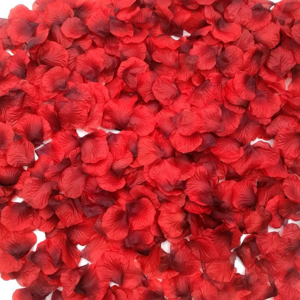 Wholesale 2200 PCS Dark-Red Silk Rose Petals for Romantic Night Wedding Proposal Anniversary Flower Decorations Supplier