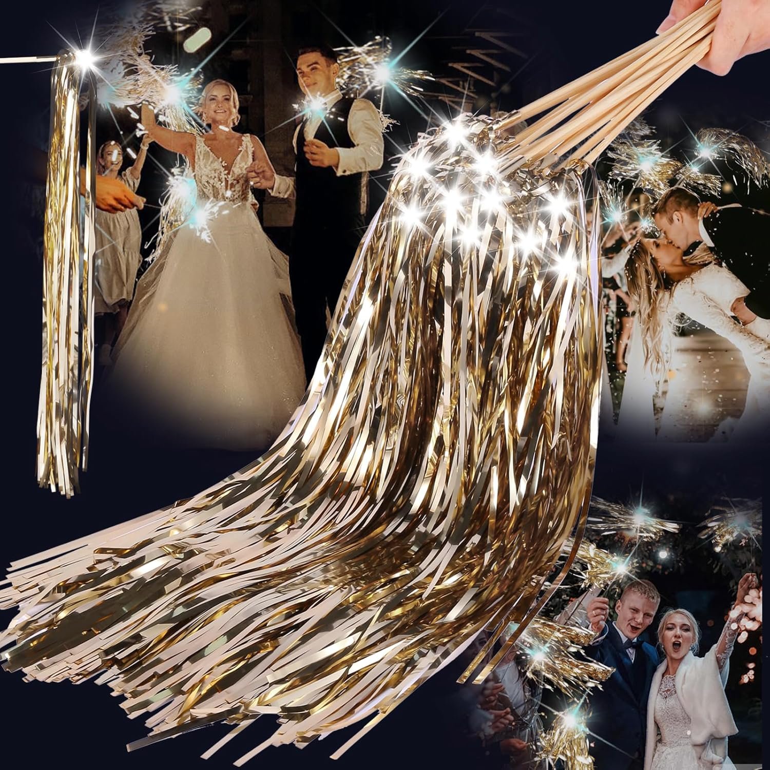 Wholesale 24 PCS Light Up LED Tinsel Streamer Wedding Wands for Send Off Grand Entrance Party Favors Birthdays Christmas Champagne Supplier Wholesale 24 PCS Light Up LED Tinsel Streamer Wedding Wands for Send Off Grand Entrance Party Favors Birthdays Christmas Champagne Supplier