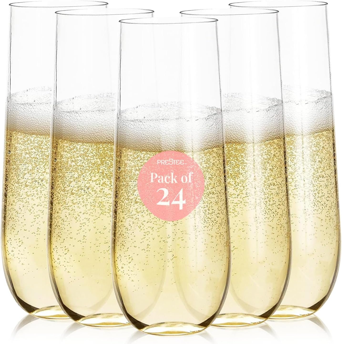 Wholesale 24-Pack 9 oz Stemless Plastic Champagne Flutes Clear Disposable Glasses for Wine Cocktails Mimosas Parties Celebrations Supplier Wholesale 24-Pack 9 oz Stemless Plastic Champagne Flutes Clear Disposable Glasses for Wine Cocktails Mimosas Parties Celebrations Supplier