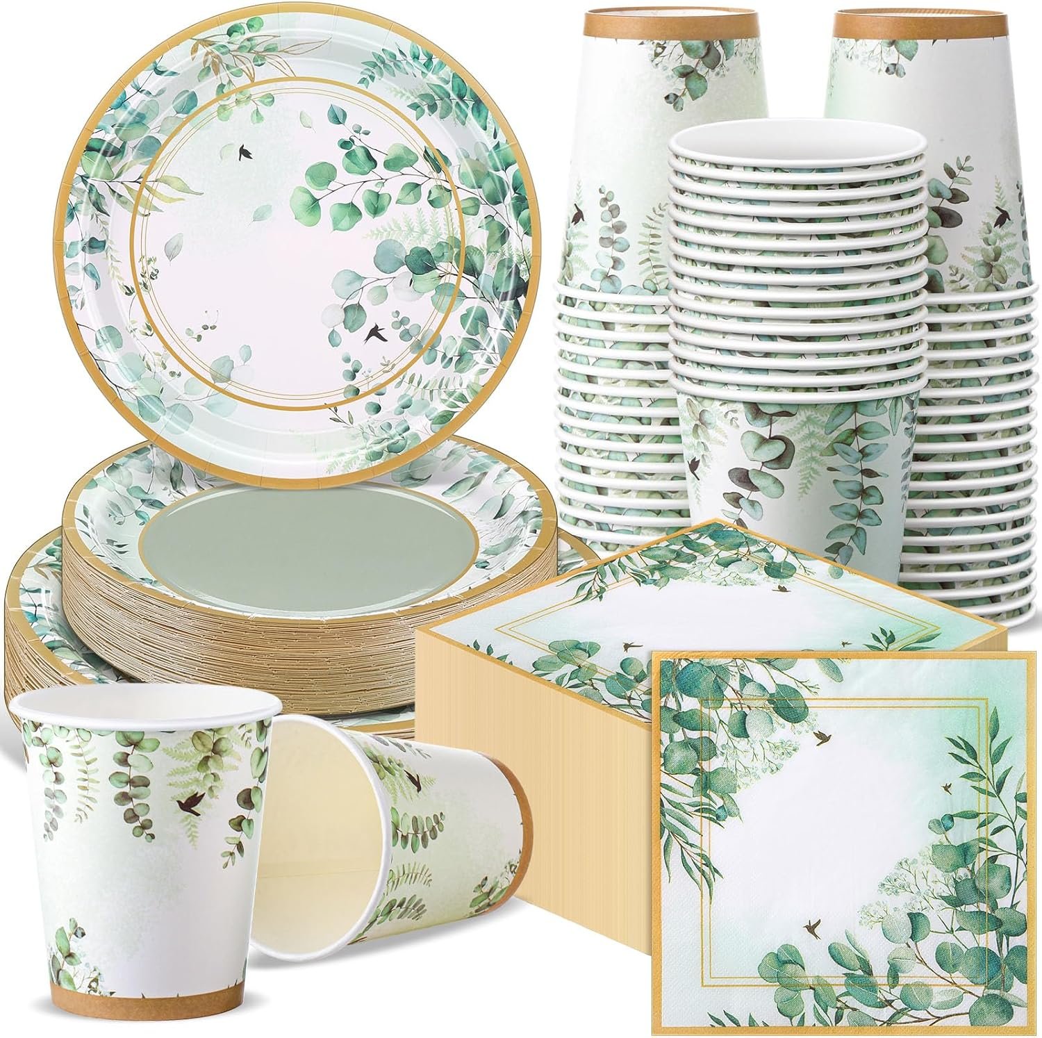 Wholesale 250 Pcs Sage Party Disposable Tableware Set Paper Plates Napkins Cups for Tea Party Theme Birthday Bridal Baby Shower Wedding Dinnerware Serves 50 Supplier Wholesale 250 Pcs Sage Party Disposable Tableware Set Paper Plates Napkins Cups for Tea Party Theme Birthday Bridal Baby Shower Wedding Dinnerware Serves 50 Supplier