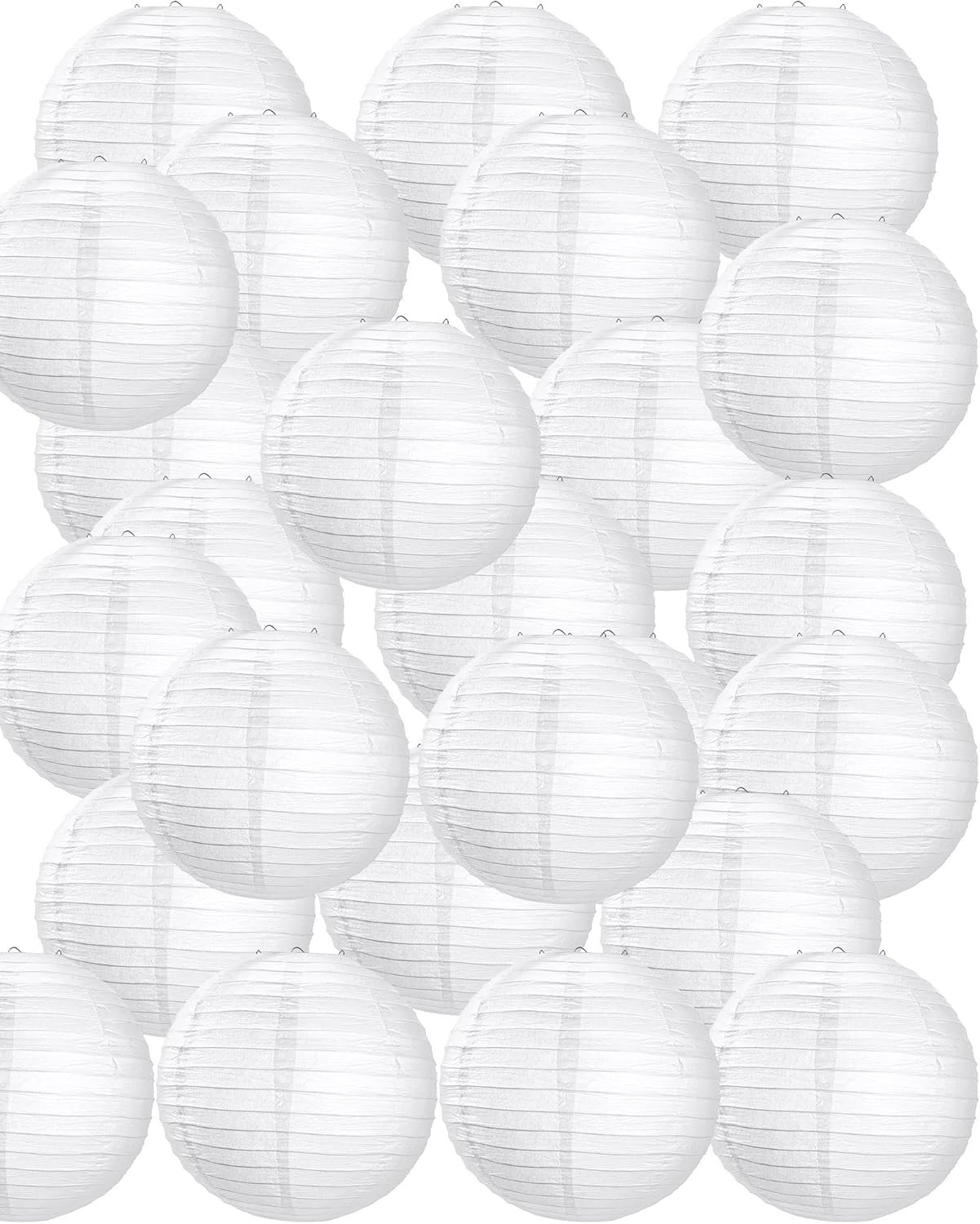 Wholesale 30 Pack White Paper Lanterns Decorative Hanging Round Ball Lamps for Wedding Birthday Party Home Decorations (8 Inch) Supplier