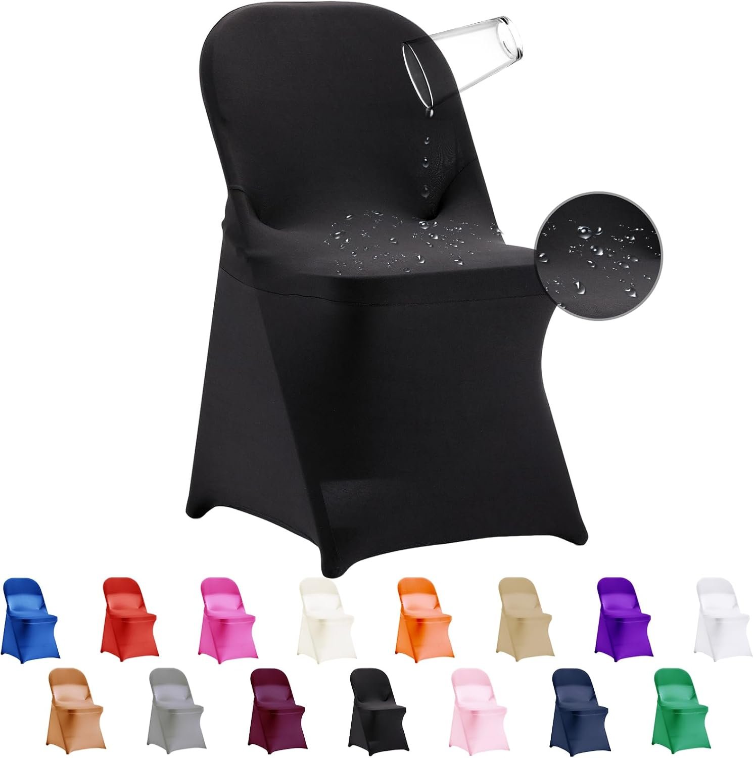 Wholesale 36 PCS Waterproof Stretch Spandex Folding Chair Covers Dining Room Slipcovers Protector for Wedding Banquet Party Holidays Celebration Decoration Black Supplier Wholesale 36 PCS Waterproof Stretch Spandex Folding Chair Covers Dining Room Slipcovers Protector for Wedding Banquet Party Holidays Celebration Decoration Black Supplier