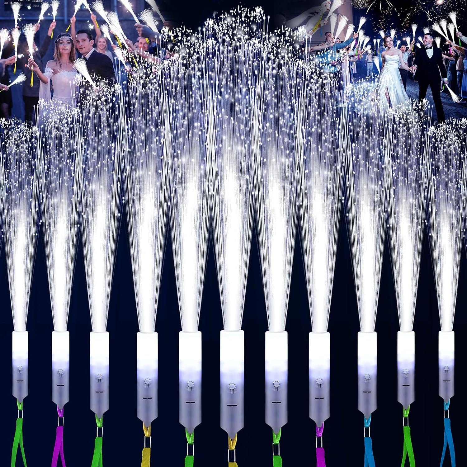 Wholesale 36 PCS White Fiber Optic Sticks LED Wands with 3 Light Modes Glow in the Dark for Weddings New Year Birthdays Carnivals Supplier Wholesale 36 PCS White Fiber Optic Sticks LED Wands with 3 Light Modes Glow in the Dark for Weddings New Year Birthdays Carnivals Supplier